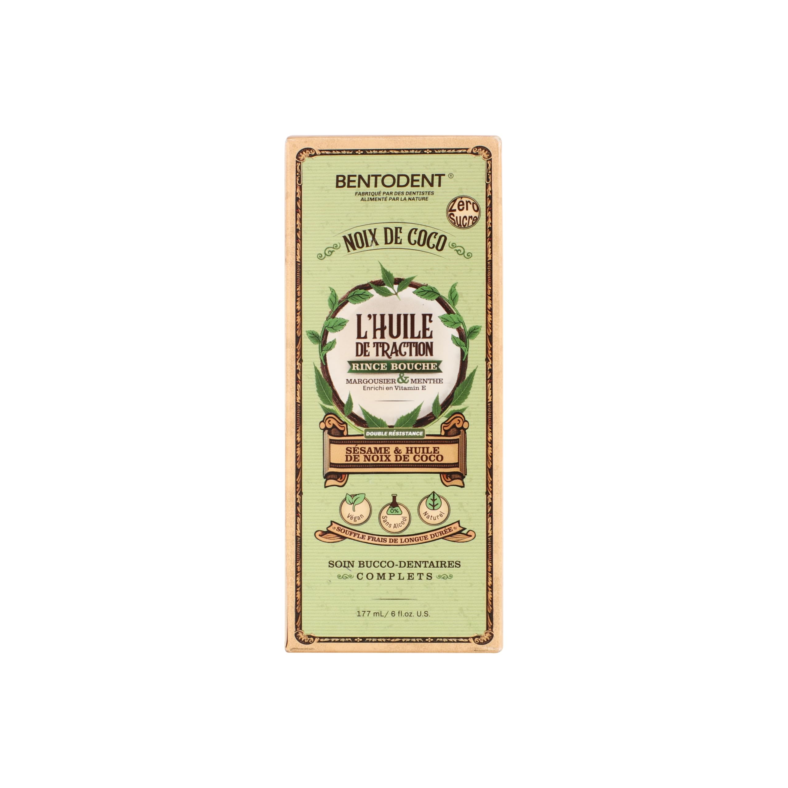 Bentodent Coconut Oil Pulling Mouthwash with Neem & Mint – 6 oz