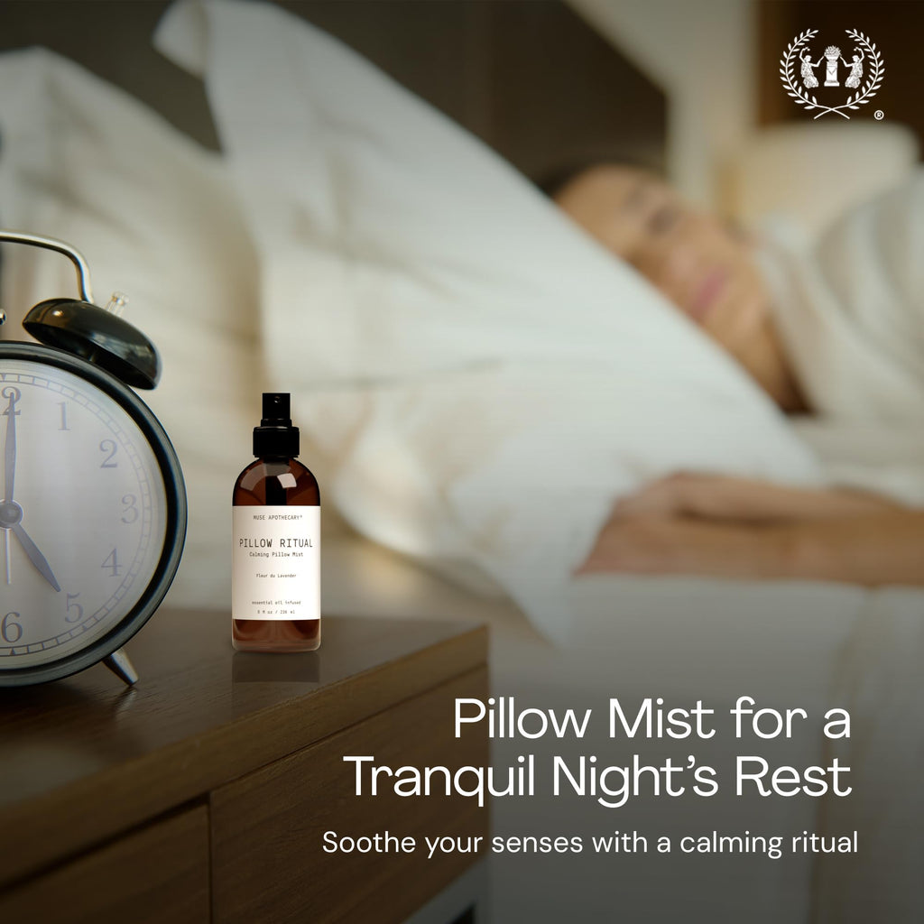 Muse Apothecary Pillow Ritual - Aromatic Calming Pillow Mist (4 oz) Bergamot, Lavender & Sandalwood