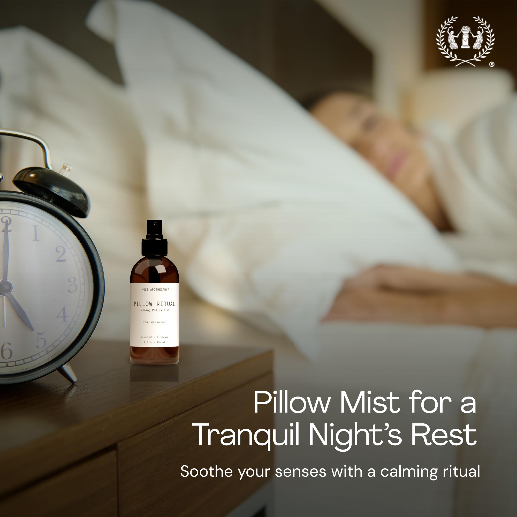 Muse Apothecary Pillow Ritual - Aromatic Calming Pillow Mist (4 oz) Bergamot, Lavender & Sandalwood
