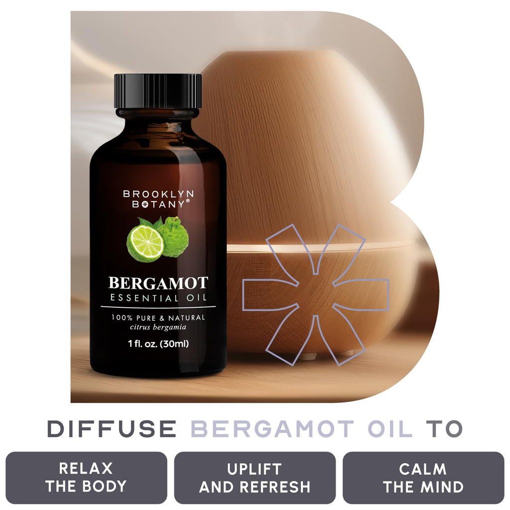 Brooklyn Botany Bergamot Essential Oil - 100% Pure & Premium Grade - 1 Fl Oz