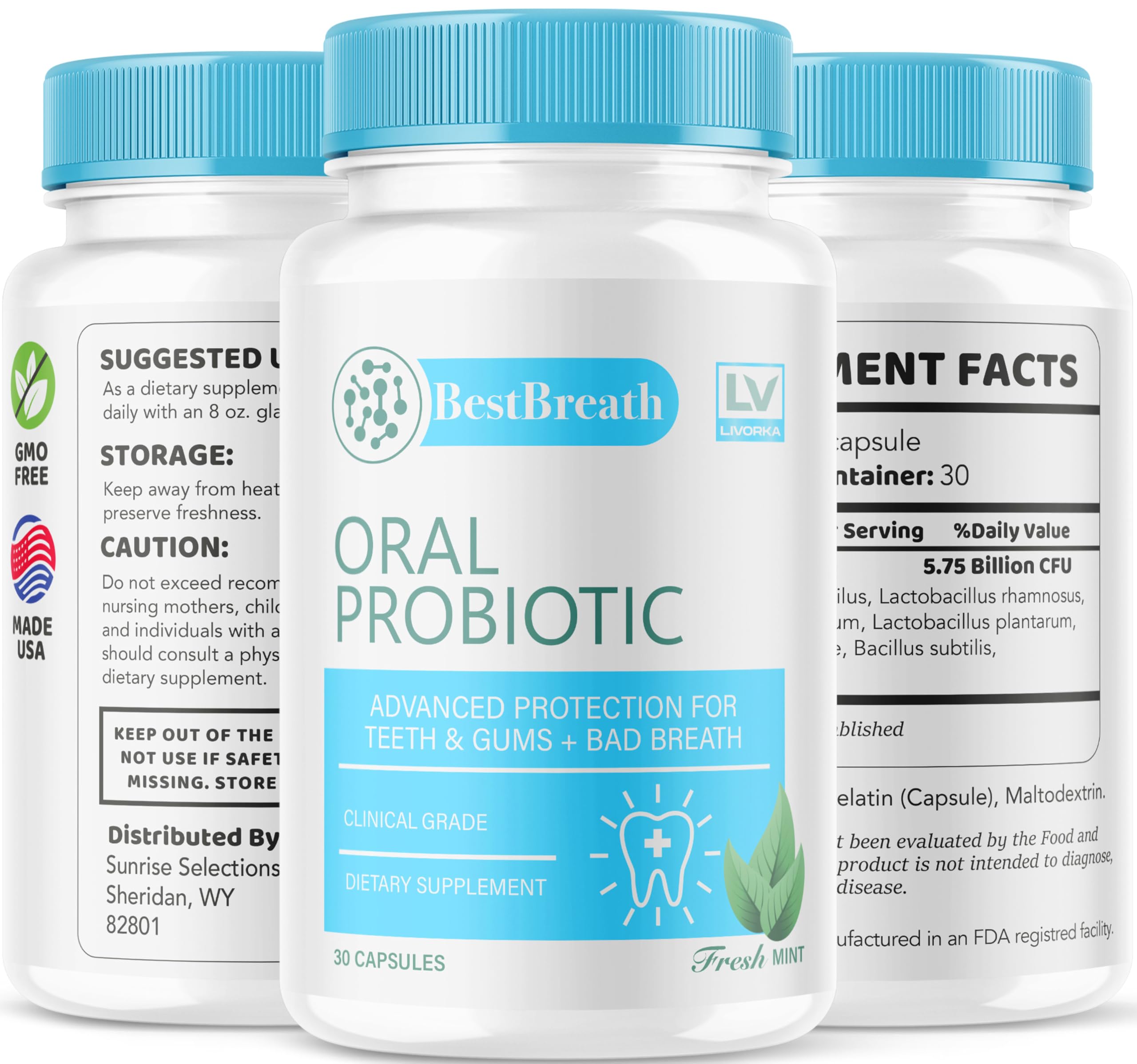 1 Pack Best Breath Oral Probiotic – 30 Capsules (1 Month Supply)