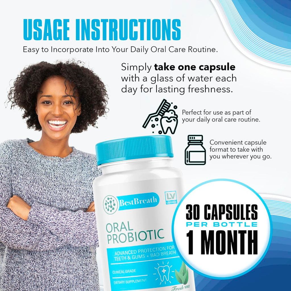 Best Breath Oral Probiotic 3 Pack – 90 Capsules (3 Months) | Bad Breath Solution