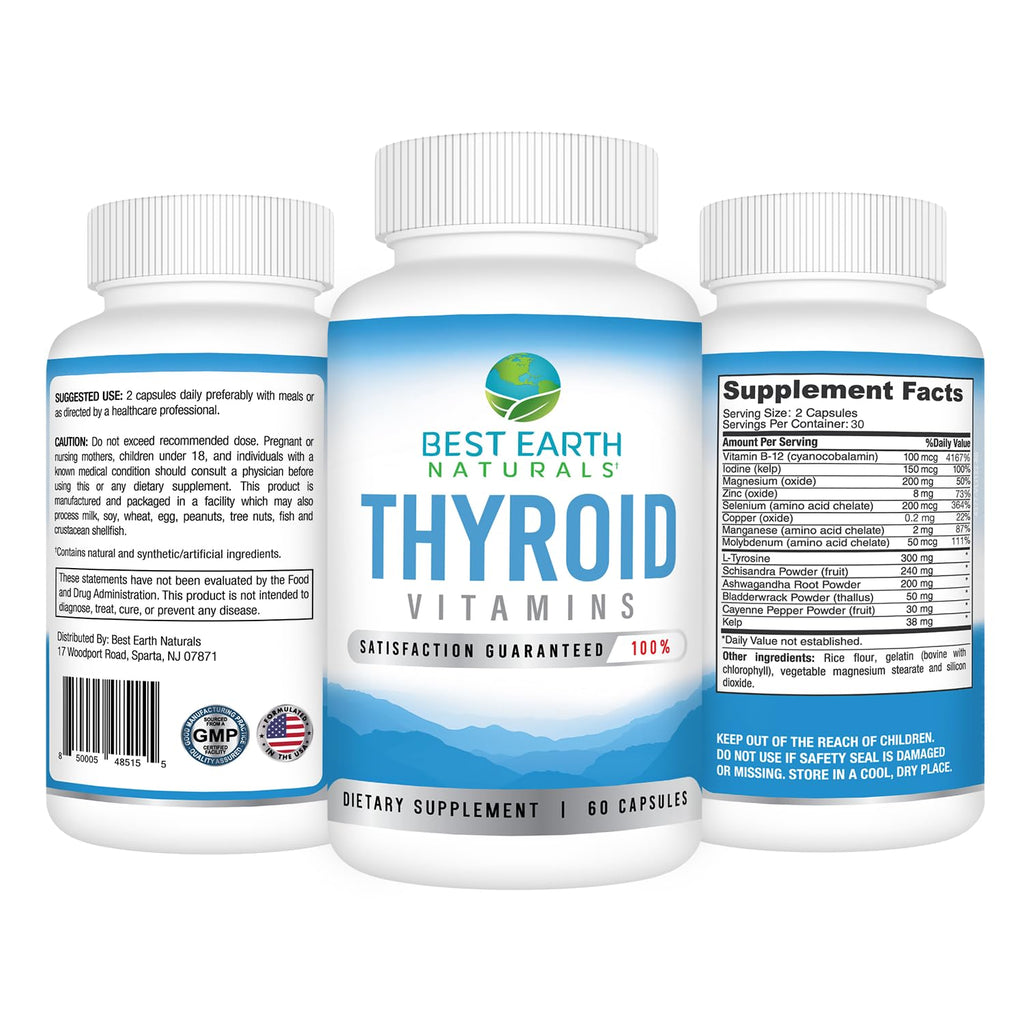 Best Earth Naturals Thyroid Support – 60 Capsules, Pack of 2