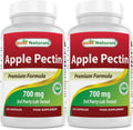 Best Naturals Apple Pectin 700 mg – Dietary Fiber & Intestinal Support | 120 Capsules (Pack of 2)