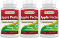 Best Naturals Apple Pectin 700 mg - Dietary Fiber - Intestinal Support - 120 Capsules (Pack of 3)