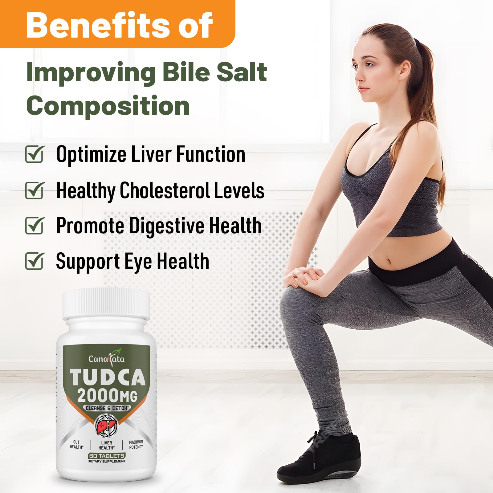 Canarata TUDCA 2000mg – Liver Detox & Bile Salts Support | 30 Days