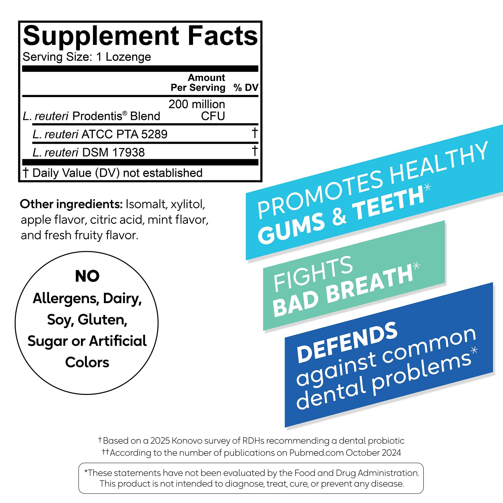 BioGaia Prodentis – Apple Flavored Oral Probiotic Lozenges for Healthy Gums & Fresh Breath