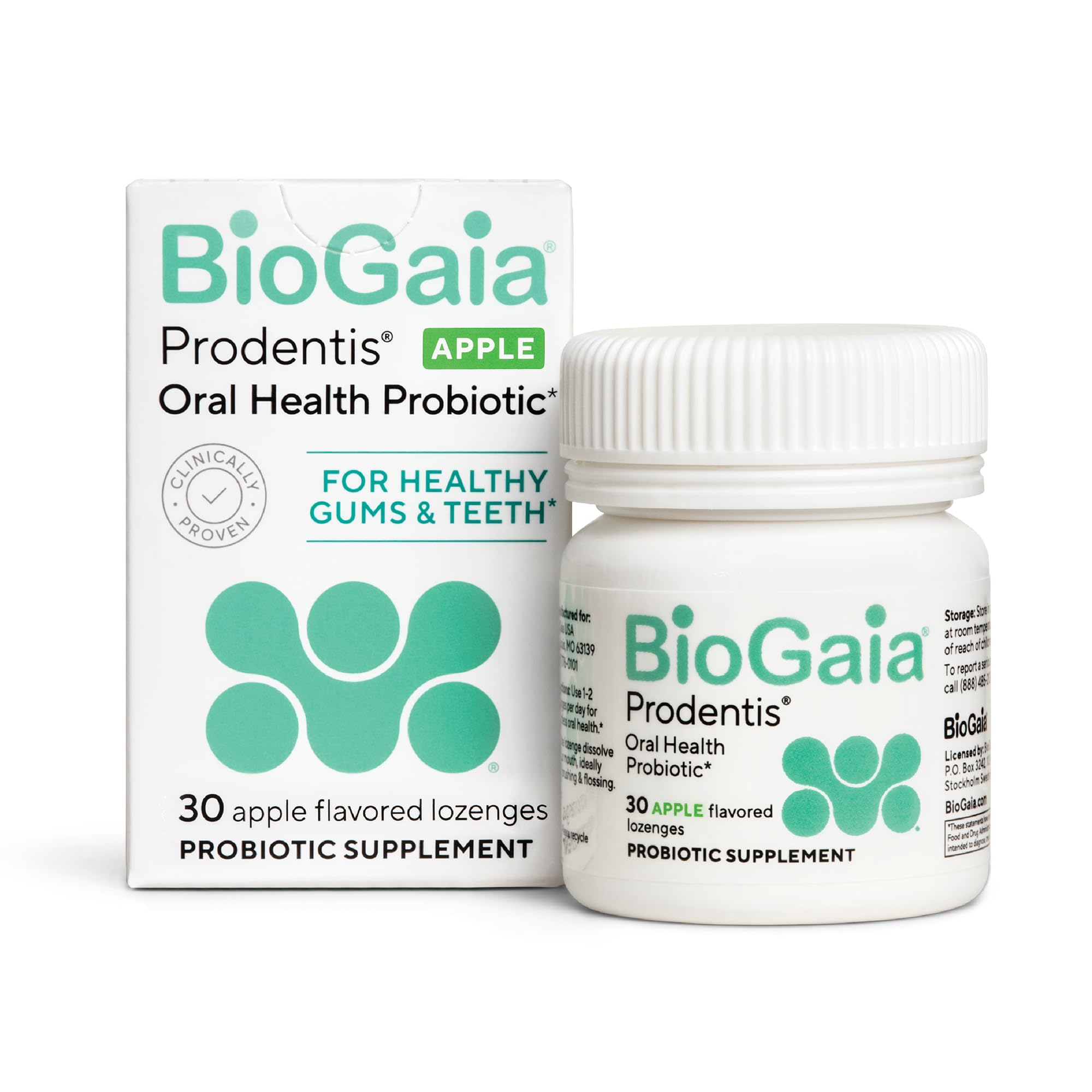 BioGaia Prodentis – Apple Flavored Oral Probiotic Lozenges for Healthy Gums & Fresh Breath