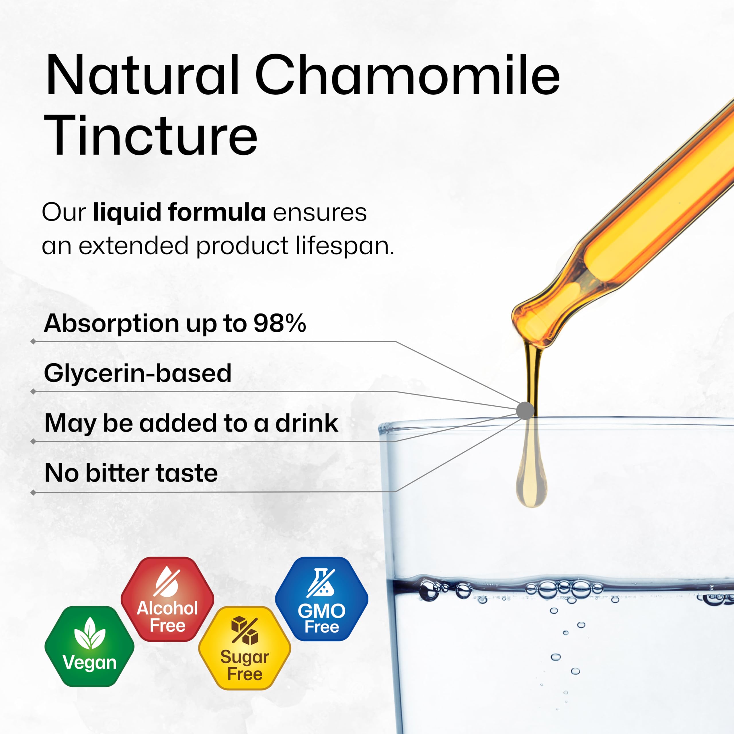 BIO KRAUTER Chamomile Extract Liquid Drops – Vegan Calm & Sleep Support | 670 mg per Serving, 4 fl oz