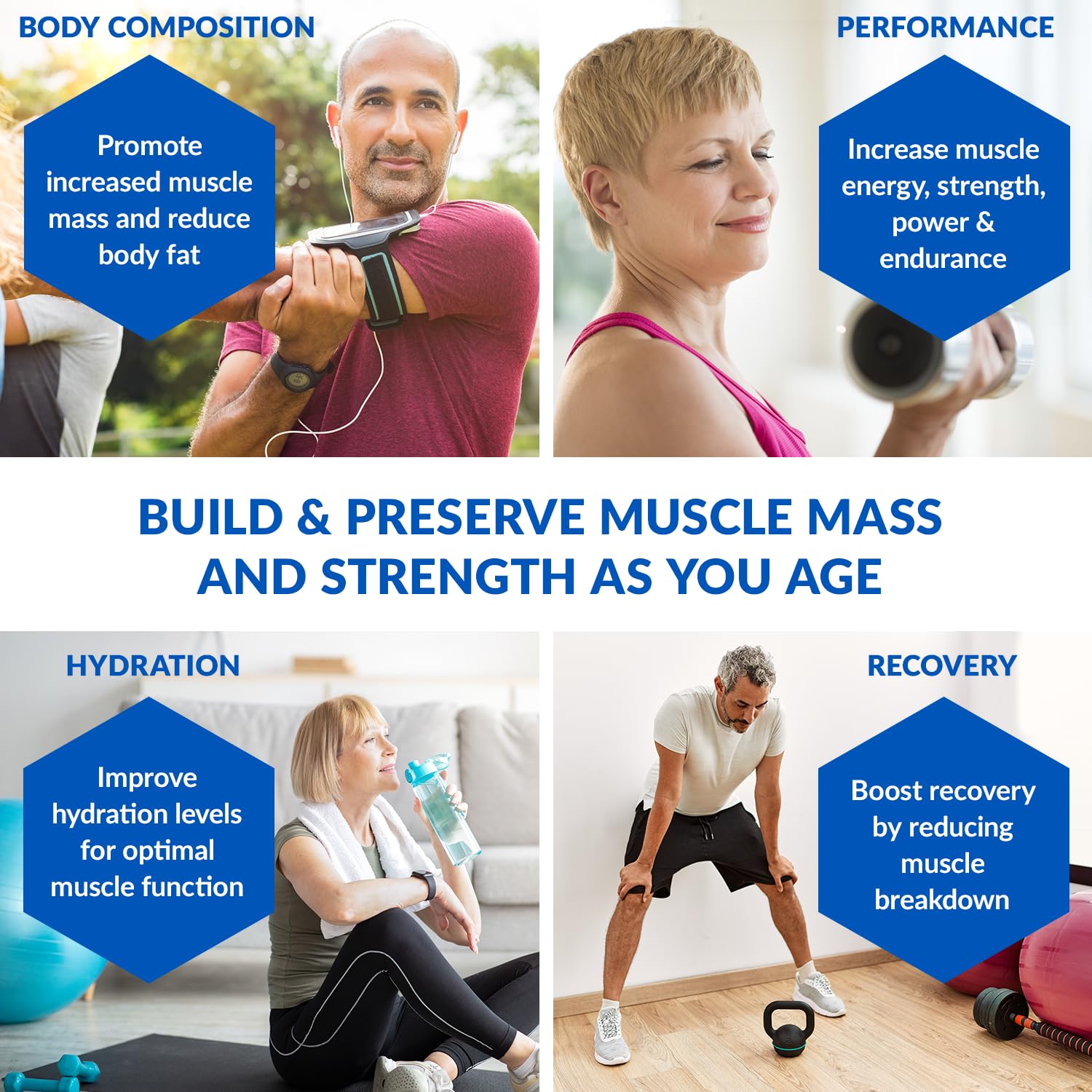 BioTrust Ageless Muscle Builder – Creatine HMB Powder with Vitamin D3 & Betaine | Citrus Splash
