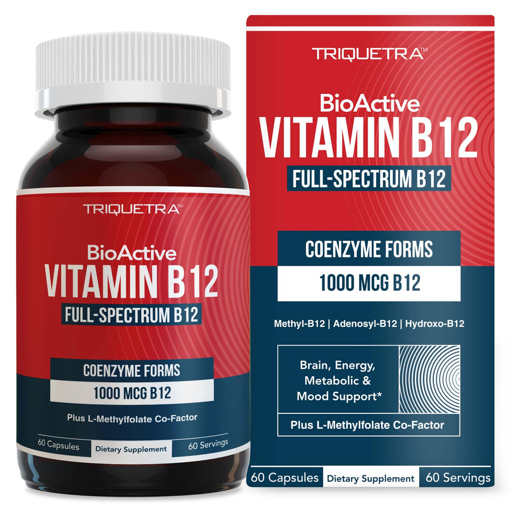 BioActive Vitamin B12 1000 mcg | All 3 BioActive Forms B12 Plus Methylfolate Cofactor - Methyl B12, Adenosyl B12 & Hydroxy B12 | Supports Energy, B12 Levels & Mood | Vegan, Non-GMO (60 Servings)