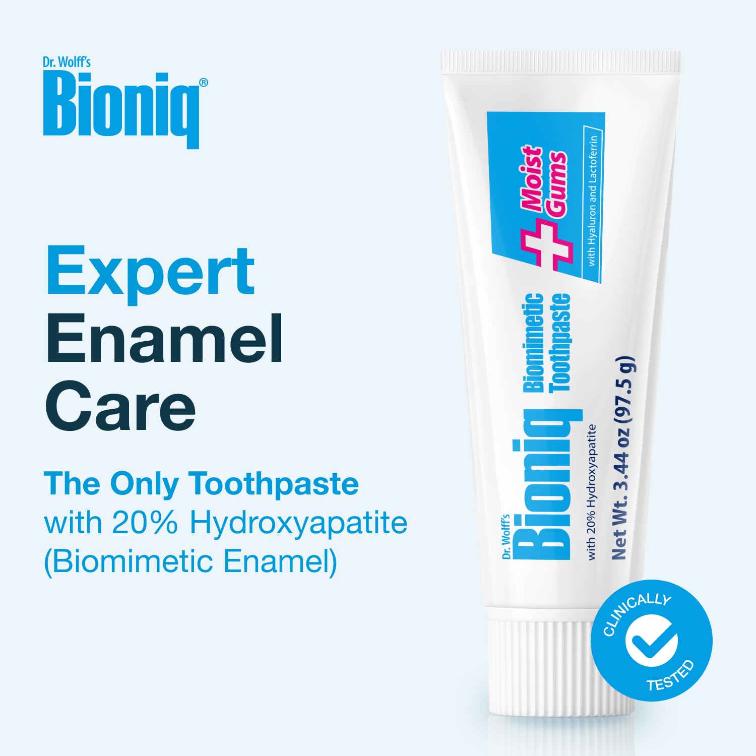 Bioniq Plus Biomimetic Toothpaste — 20% Hydroxyapatite, 3.44 oz (Pack of 3) | Clinically Tested | Fluoride & SLS Free
