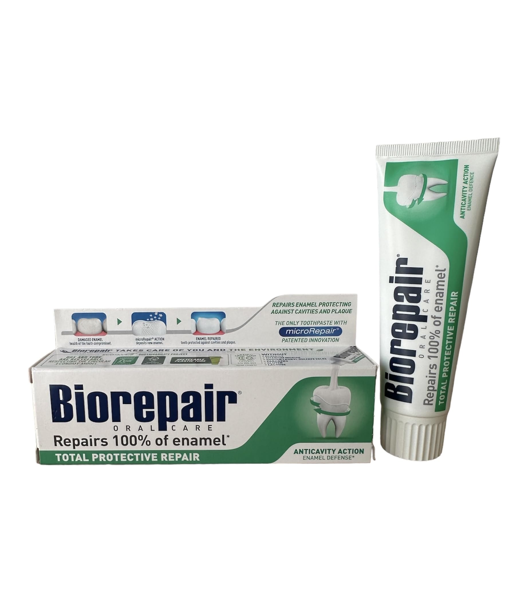 Biorepair Total Protective Repair Toothpaste with microRepair - 2x75ml (Italian Import)