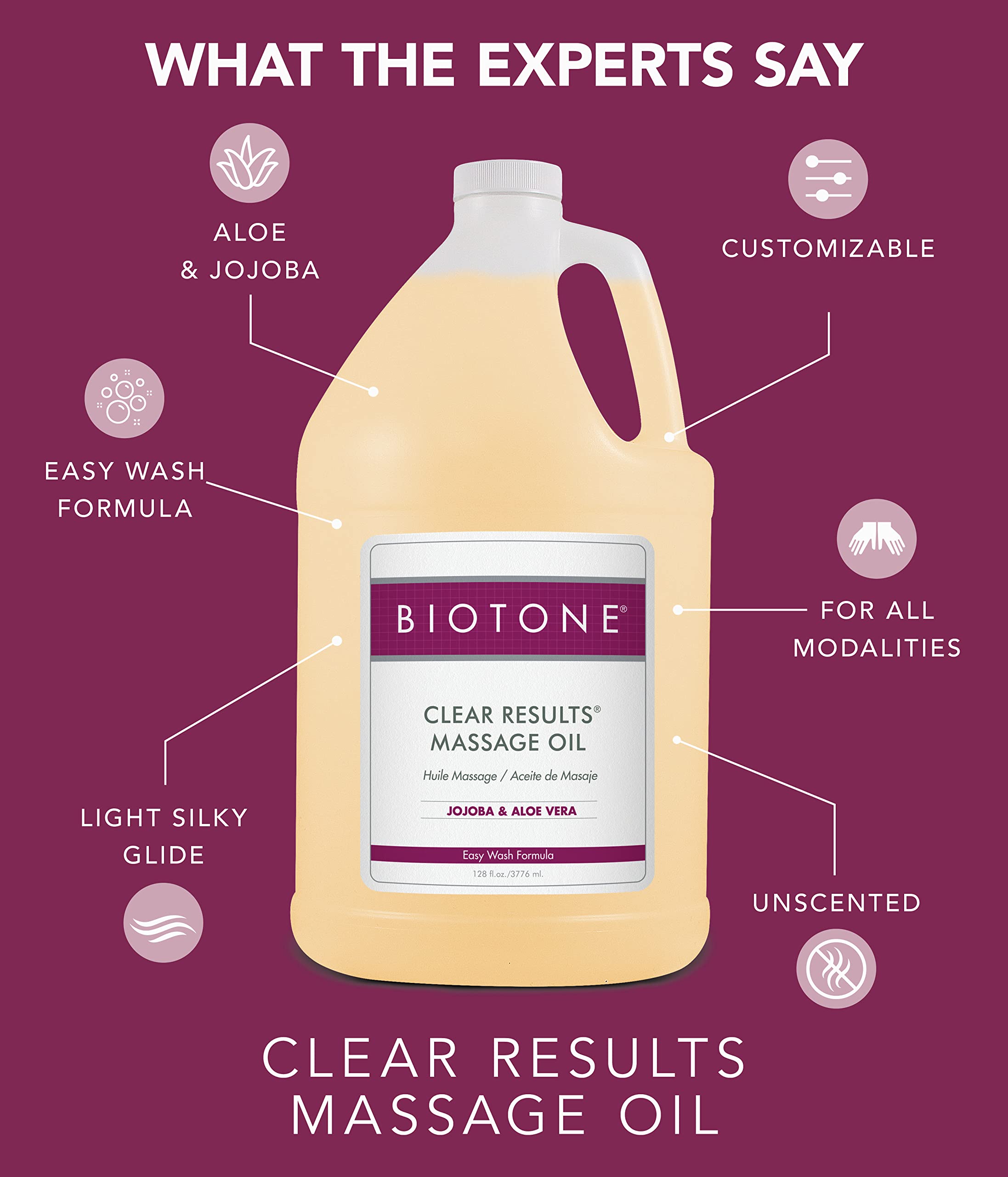 Biotone Clear Results Oil, 128 Ounce | Premium Massage Oil