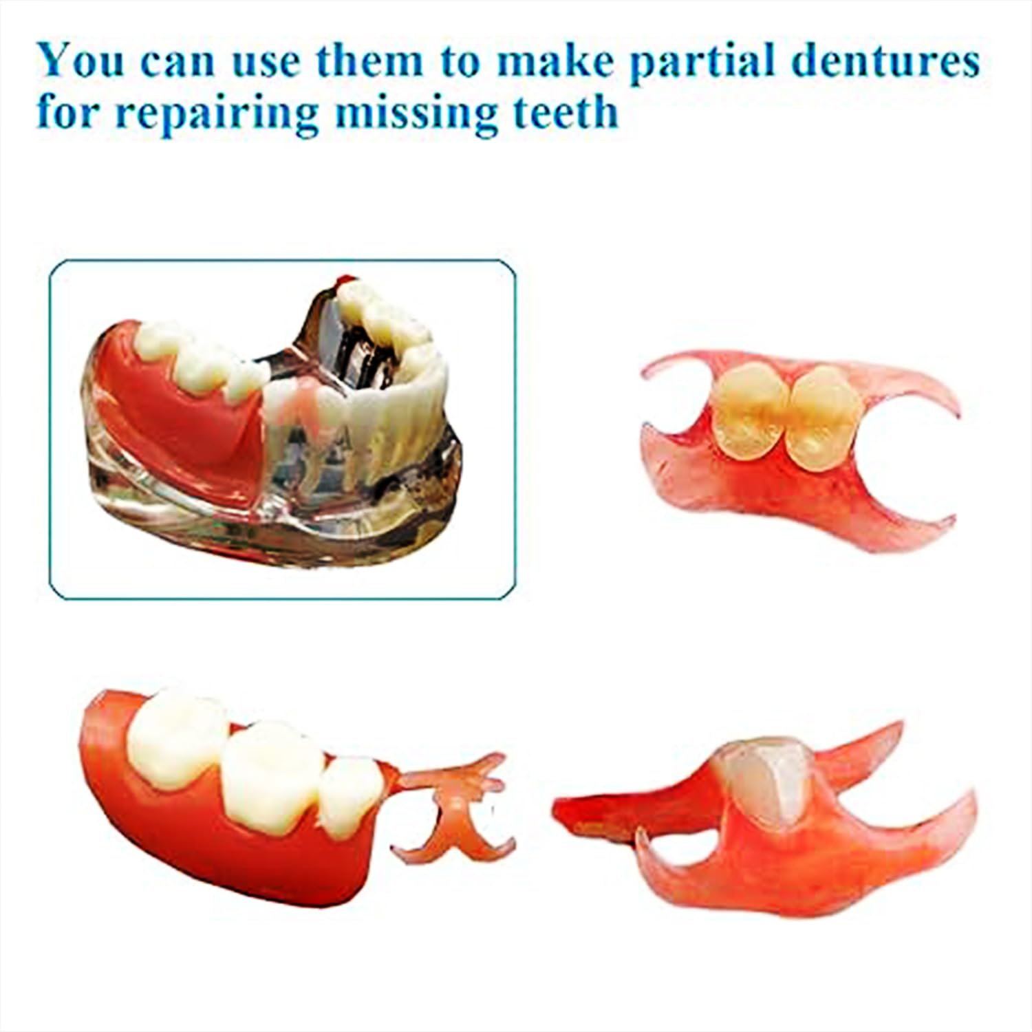 BJDTY DIY Denture Kit – Partial & Full Dentures with Tool Kit & Temporary Teeth