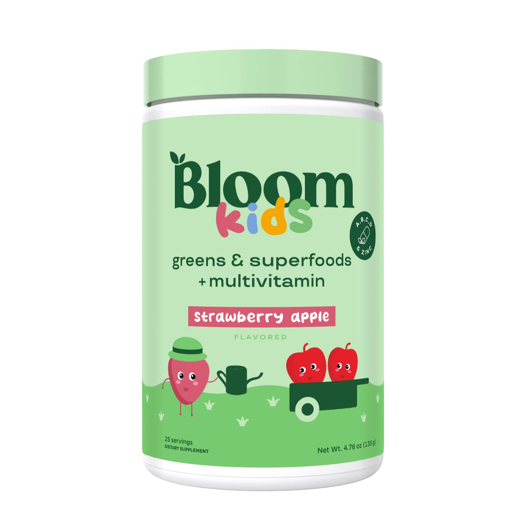 Bloom Nutrition Kids Greens Powder with Probiotics & Digestive Enzymes — Strawberry Apple