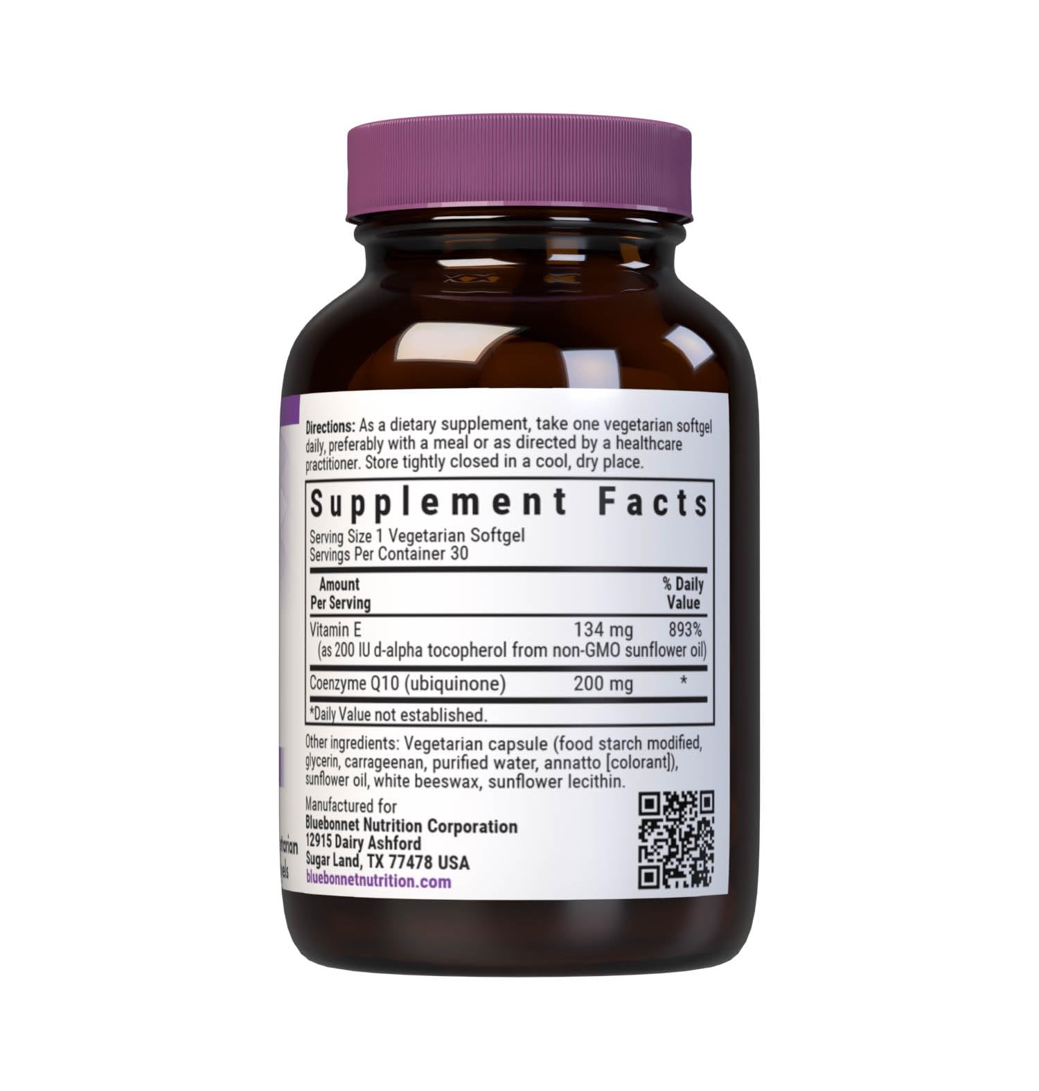 BlueBonnet CoQ-10 Vegetarian Softgels 200 mg – 30 Count | Non-GMO, Gluten-Free