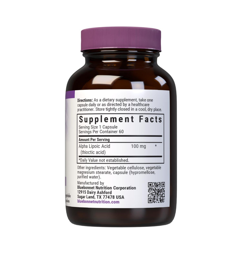 Bluebonnet Nutrition Alpha Lipoic Acid 100 mg - Nerve Support, Vegan