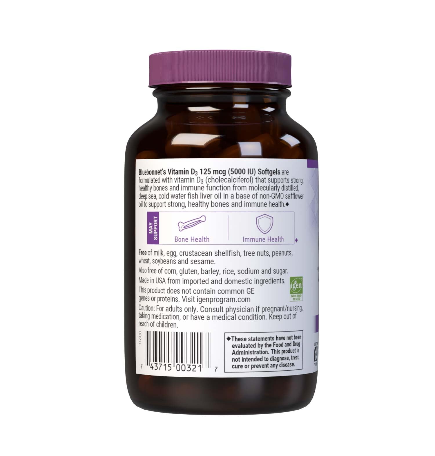 BlueBonnet Nutrition Vitamin D3 5000 IU Softgels - 2-Pack, Non-GMO, Gluten & Dairy Free, Cholecalciferol from Fish Oil
