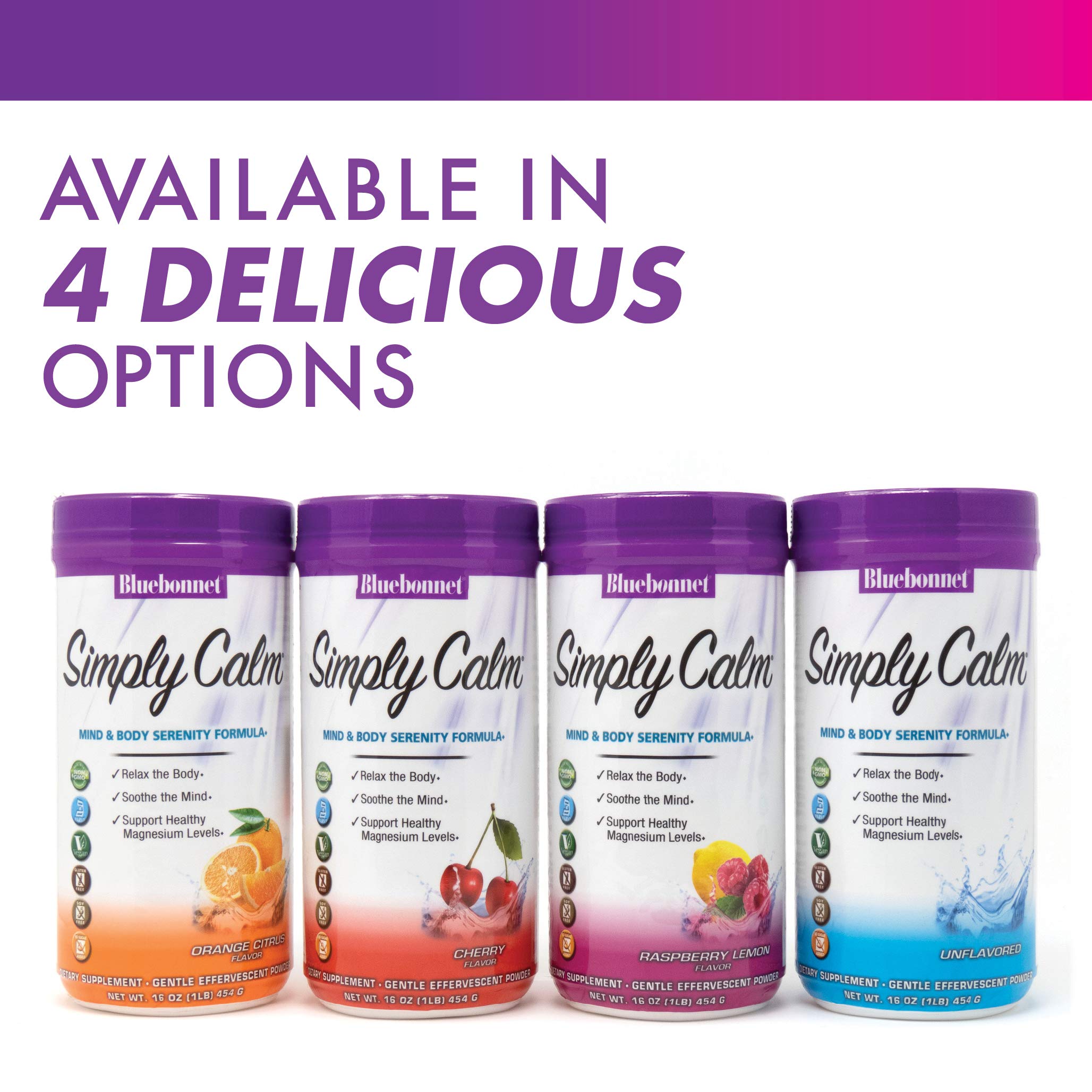 Bluebonnet Simply Calm Magnesium Powder – Calm, Sleep & Stress Support (Orange Citrus)