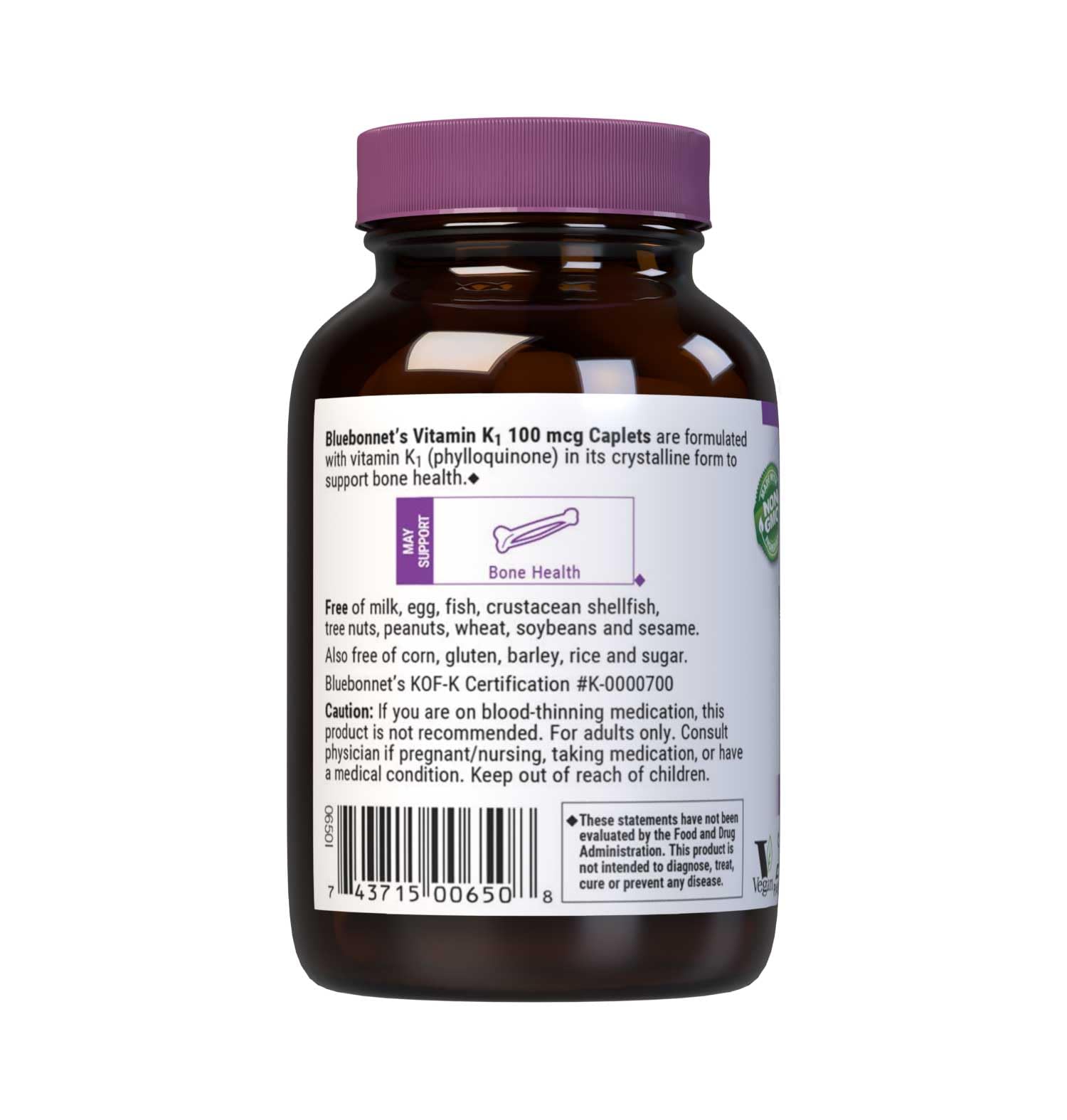BlueBonnet Vitamin K1 100 mcg – Supports Bone Health (Pack of 2) | Vegan, Non-GMO, Kosher, Gluten-Free