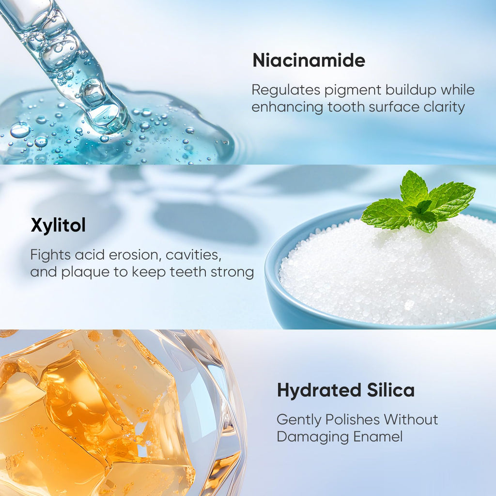 BodyAccel Niacinamide Whitening Toothpaste – Gentle Deep Stain Removal, Peach Flavor