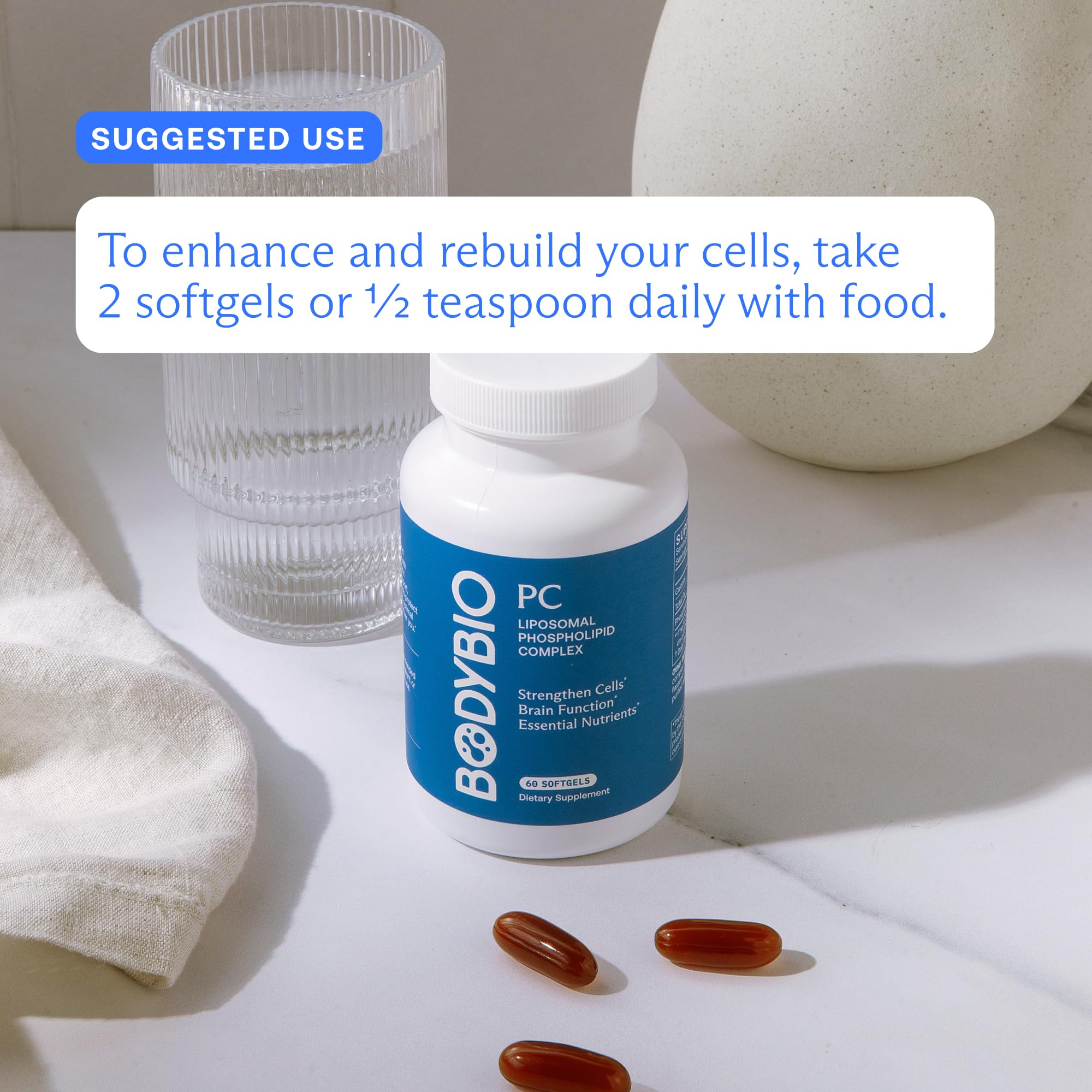 BodyBio PC | Phosphatidylcholine for Brain Health, Cognitive Support & Healthy Aging