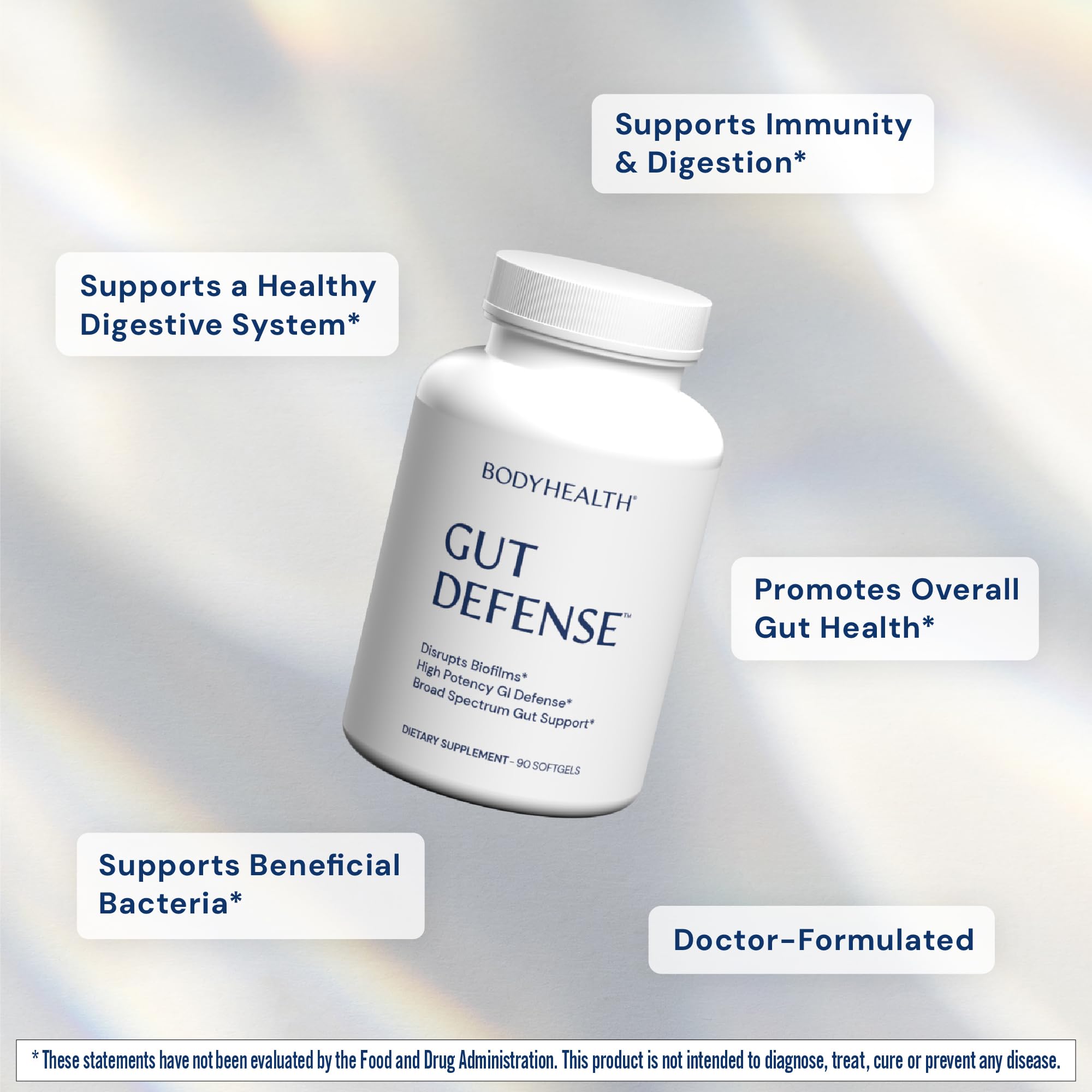 BodyHealth Gut Defense with PerfectAmino | Gut Health Support for Women & Men | GI Support Supplement - 90 Softgels