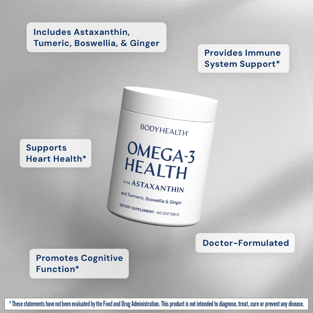 BodyHealth Omega 3 Soft Gels – Heart & Brain Health, 60 Soft Gels