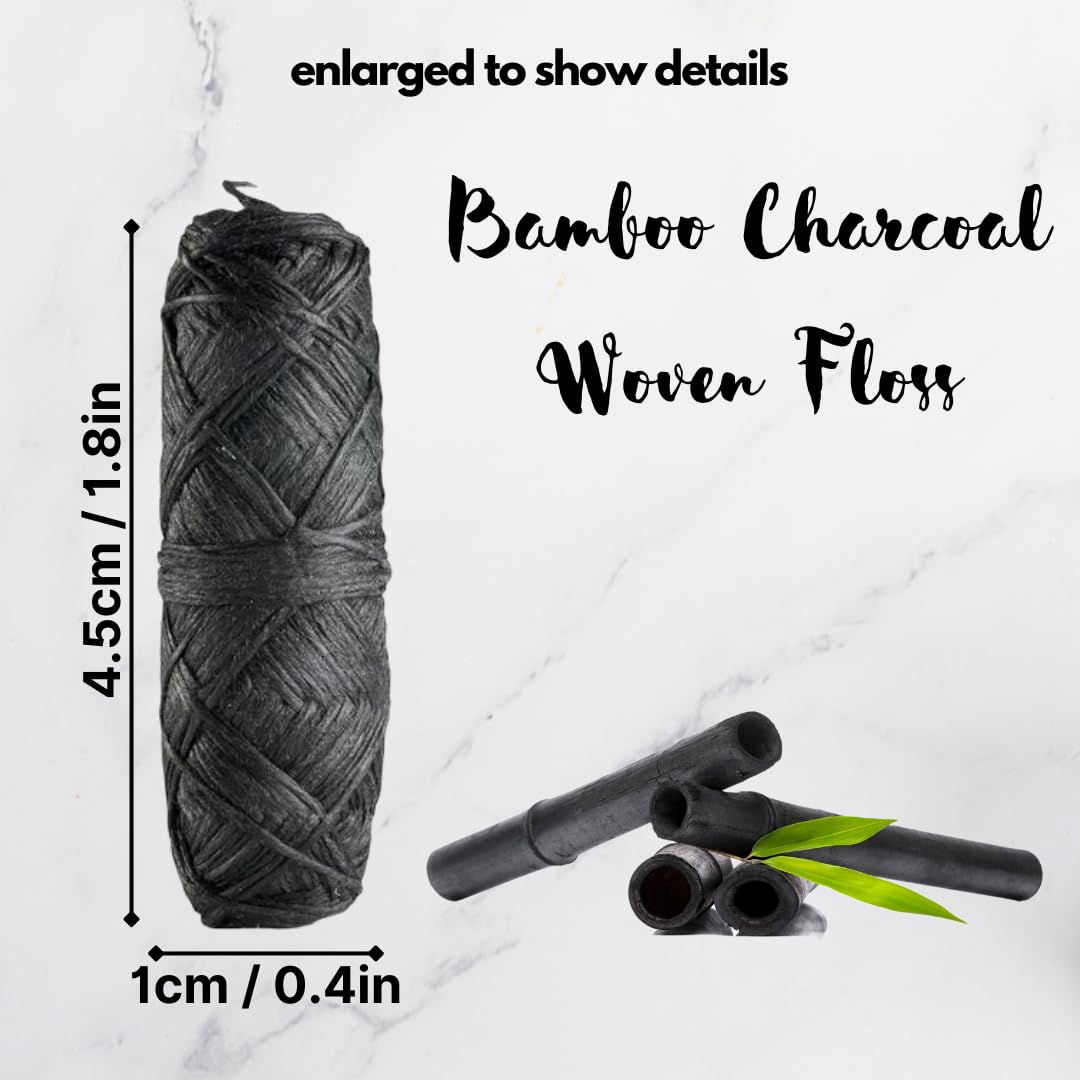 BOONBOO Charcoal Woven Dental Floss Refill – 8 Pieces, Mint
