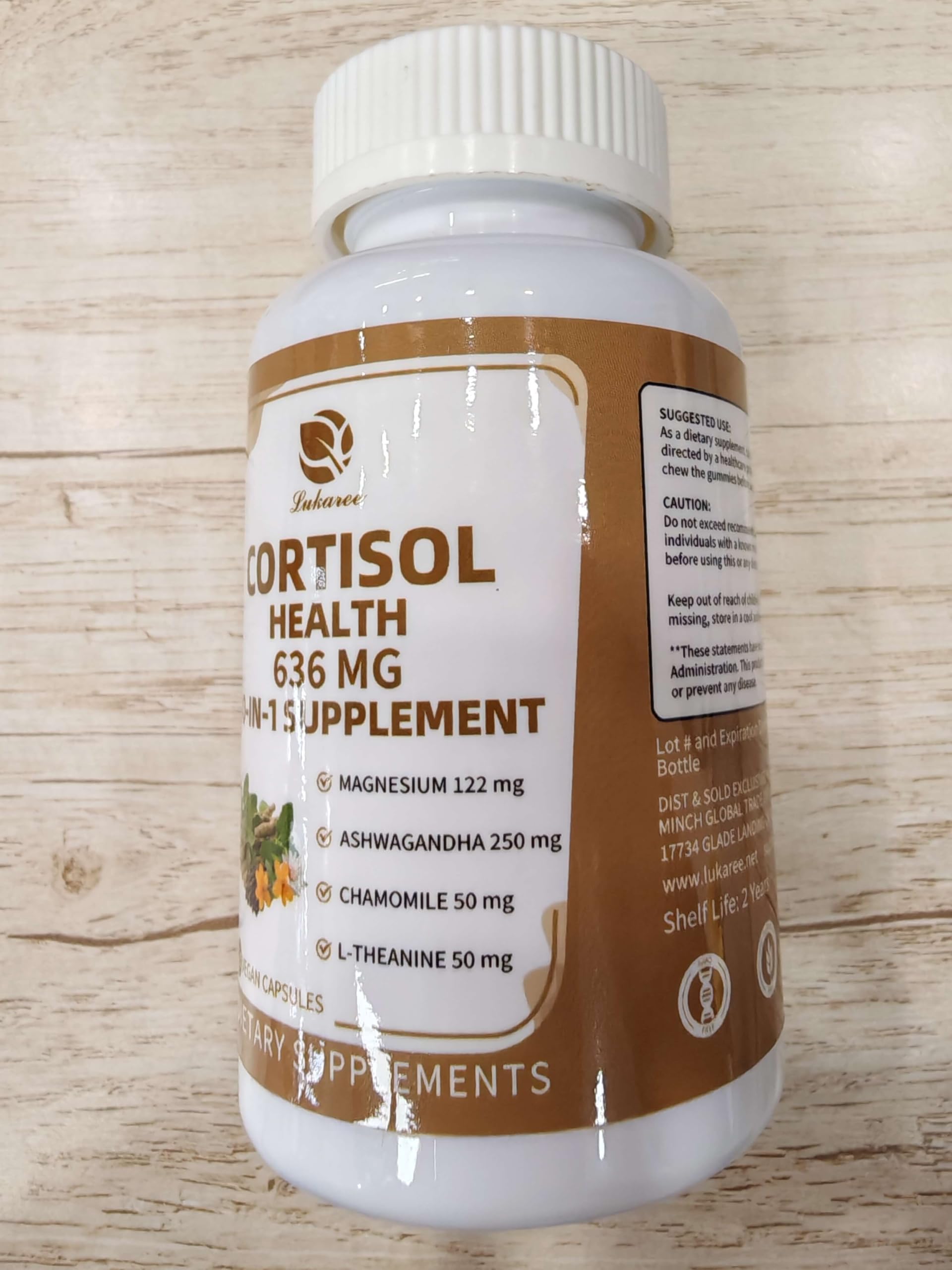 Lukaree 10-in-1 Cortisol Supplements – KSM-66 Ashwagandha + L-Theanine, 120 Caps (2 Pack)