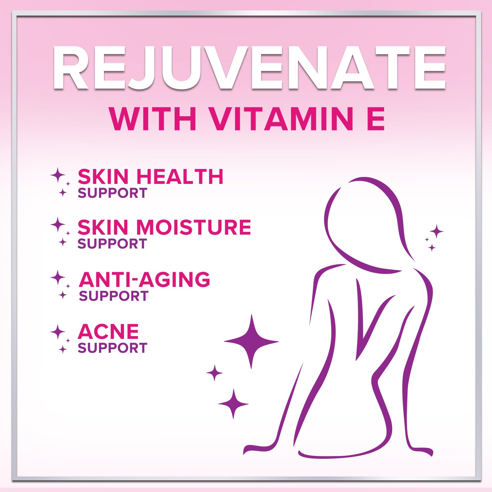 Vitamin E 400 IU (180 mg) – Hair & Skin Support, Immune Health – Non-GMO, Gluten Free | 60 Softgels