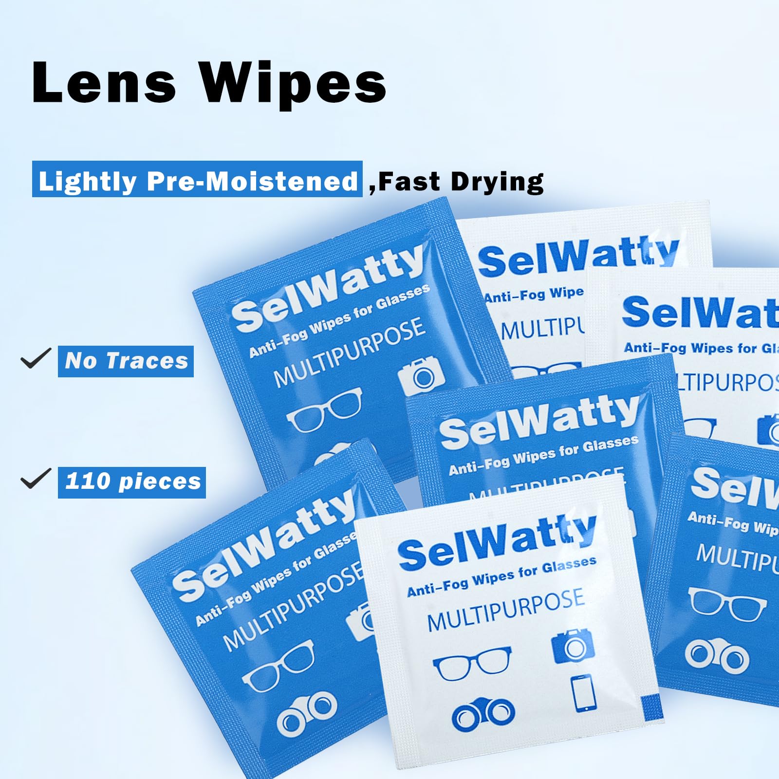 Anti-Fog Wipes for Glasses – 110 Count Lens Cleaning Wipes for Eyeglasses & Screens