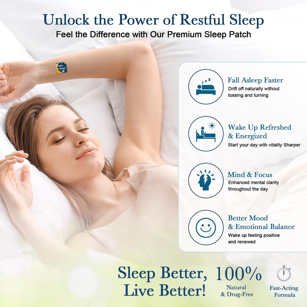 BRAMHO Sleep Patches for Adults - Melatonin, Magnesium & Sour Cherry - Plant-Based Sleep Aid - 60 Count