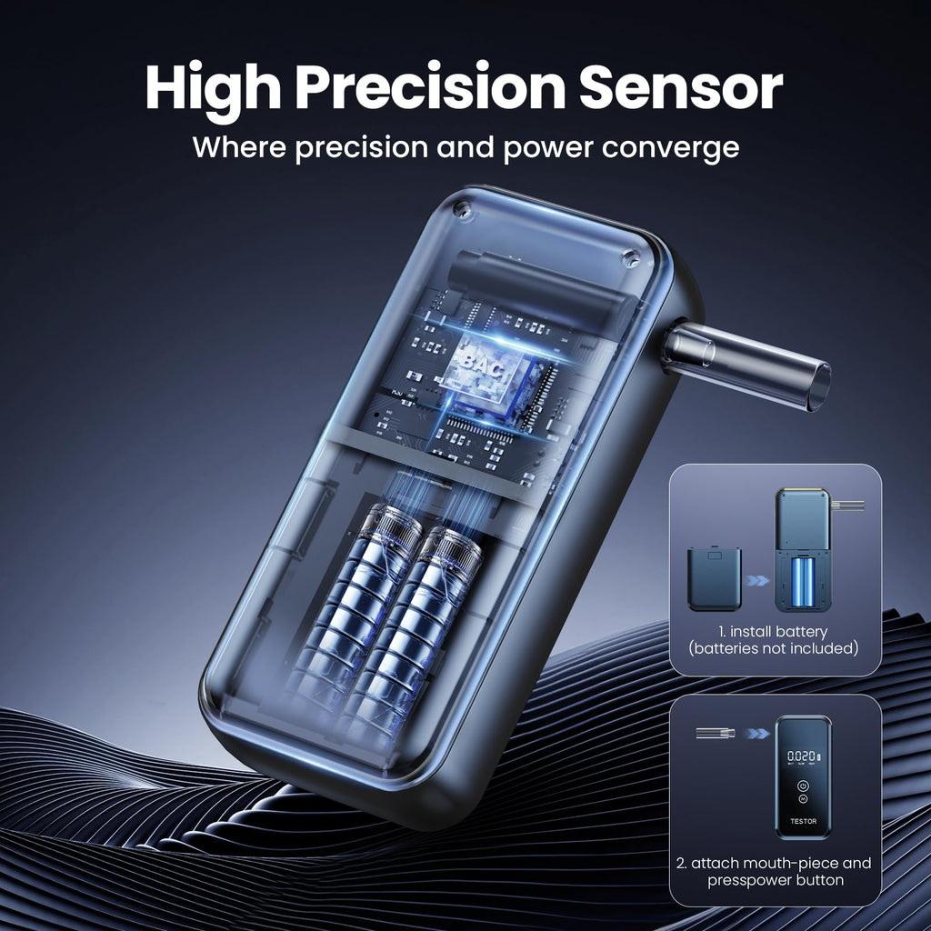 Breathalyzers | Professional Portable Alcohol Breathalyzer with 8 Mouthpieces
