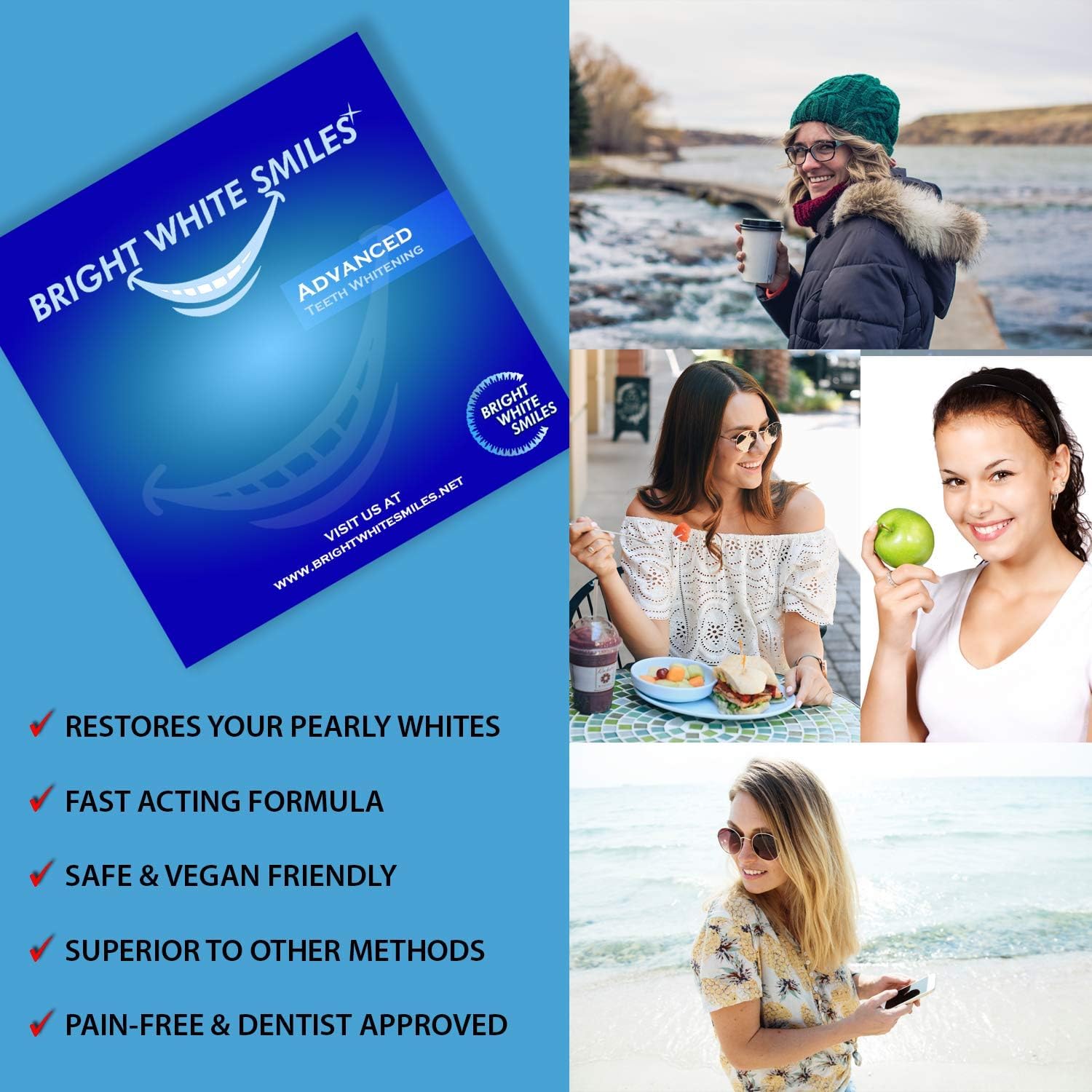 Bright White Smiles 44% Whitening Gel – 20 Syringes(3ml) – Fast-Acting Carbamide Peroxide Teeth Whitener