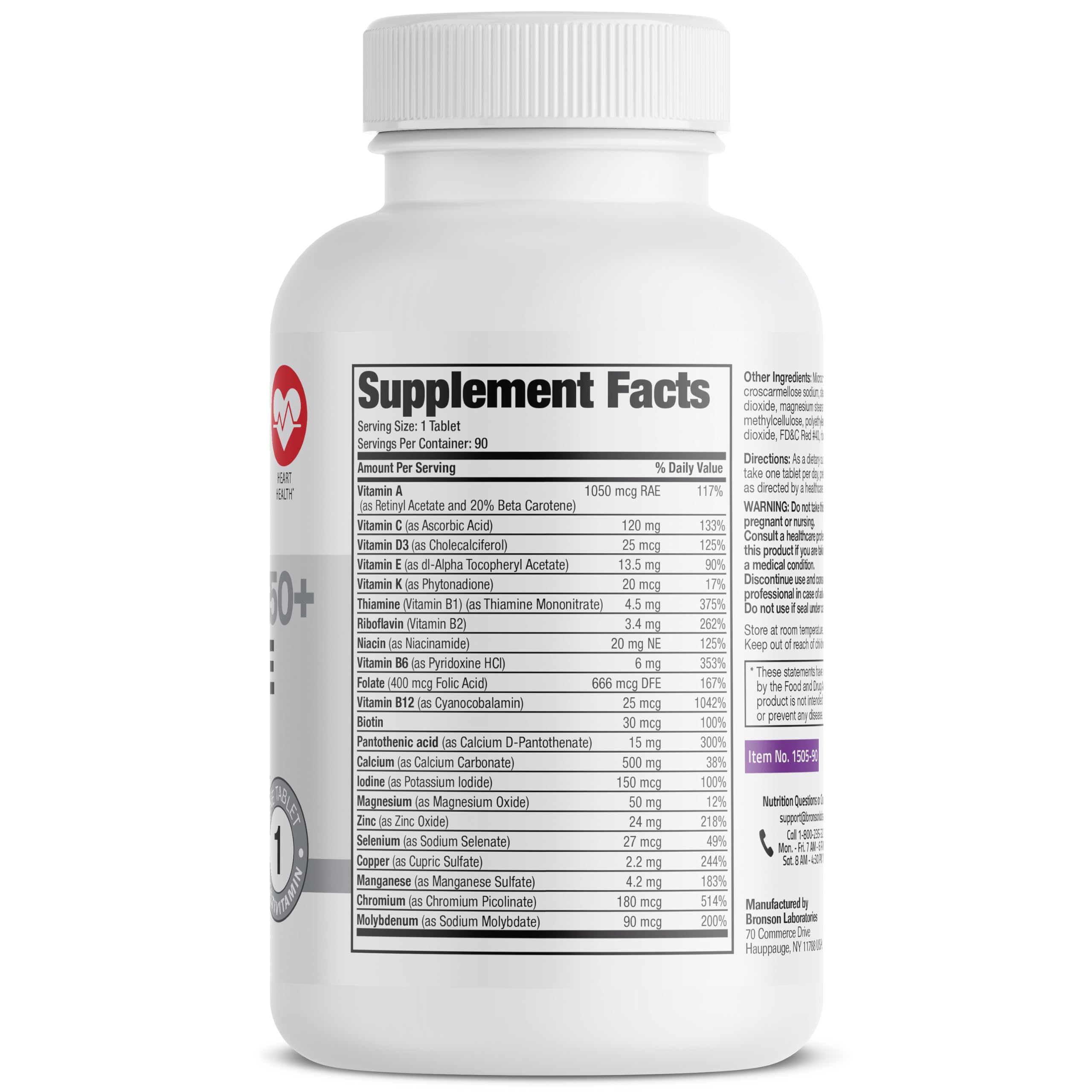 Bronson ONE Daily Women’s 50+ Complete Multivitamin Multimineral, 90 Tablets