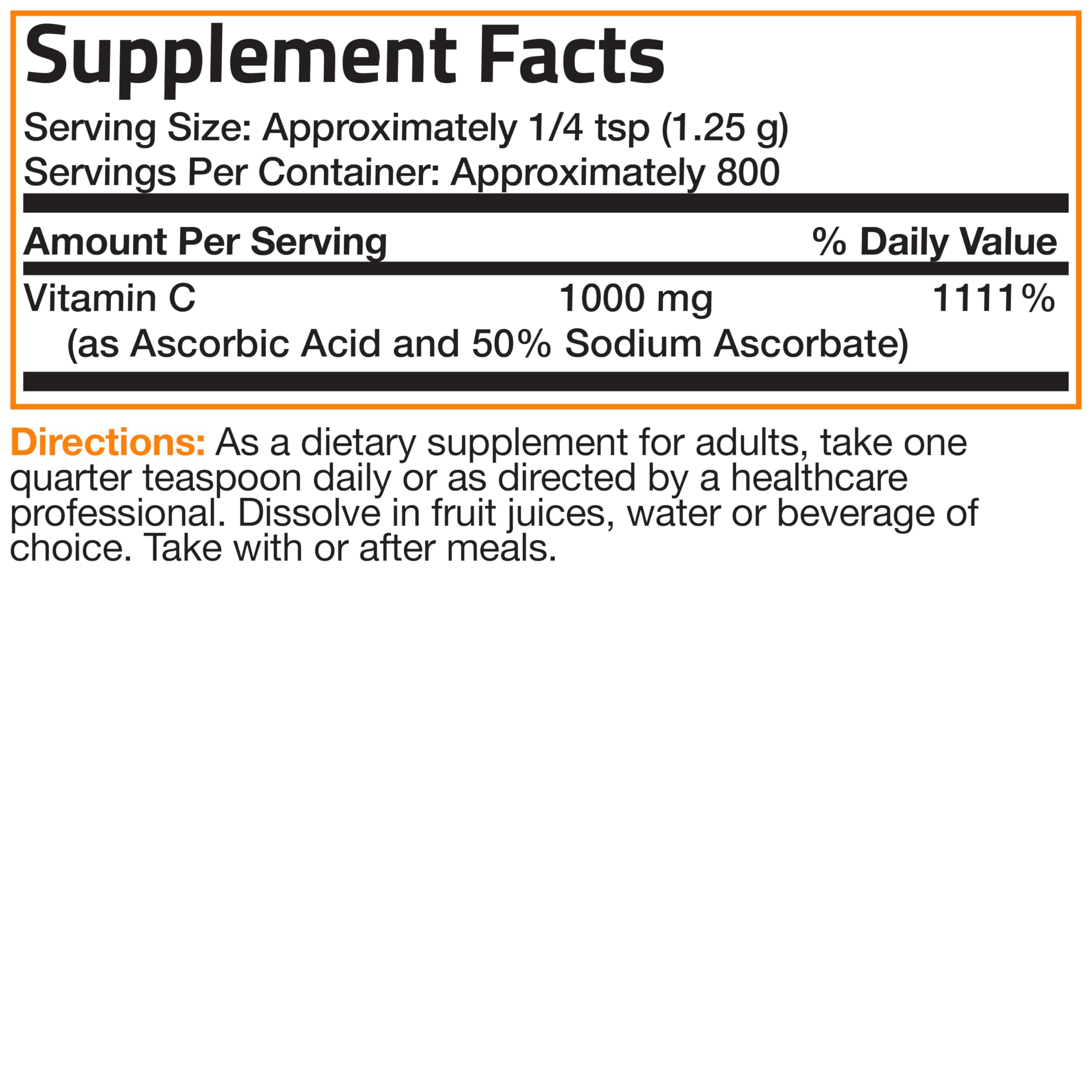 Bronson Buffered Vitamin C Powder – Immune Support, Antioxidant, 1 kg (2.2 lbs)