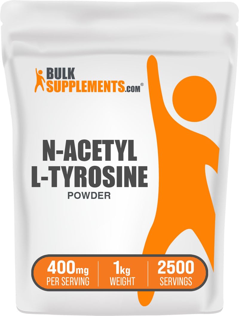 N-Acetyl L-Tyrosine Powder (NALT) – 400 mg/Serving, 1 kg, Unflavored | BulkSupplements