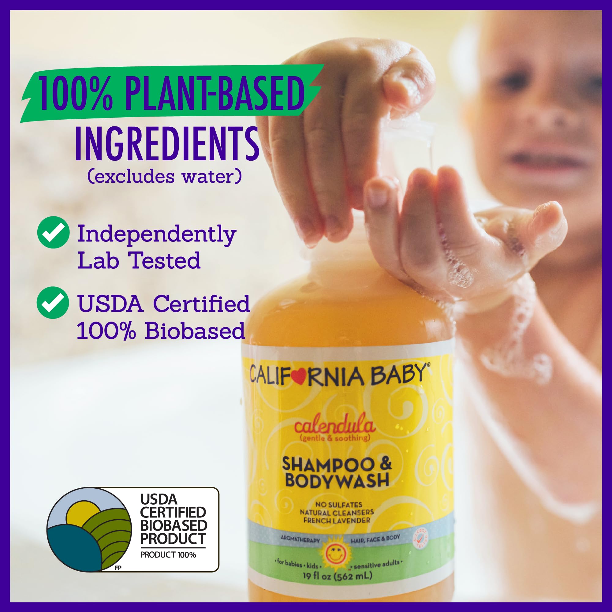 California Baby Calendula 2-in-1 Shampoo & Body Wash | Plant-Based & Hypoallergenic