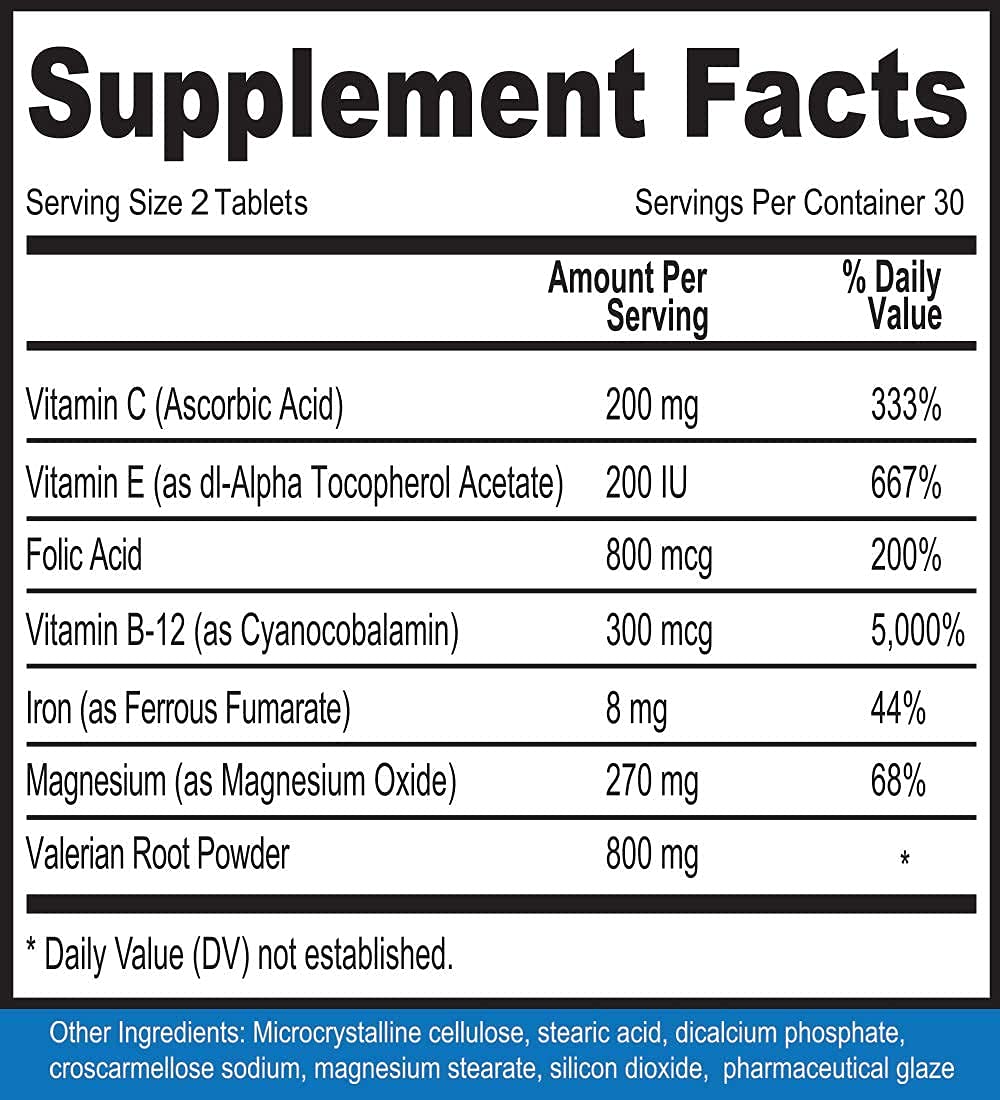 Calm Legs Natural for Natural Itching, Crawling, Tingling and Agitated Leg with Iron, Magnesium, and Valerian Root (60 Tablets)…