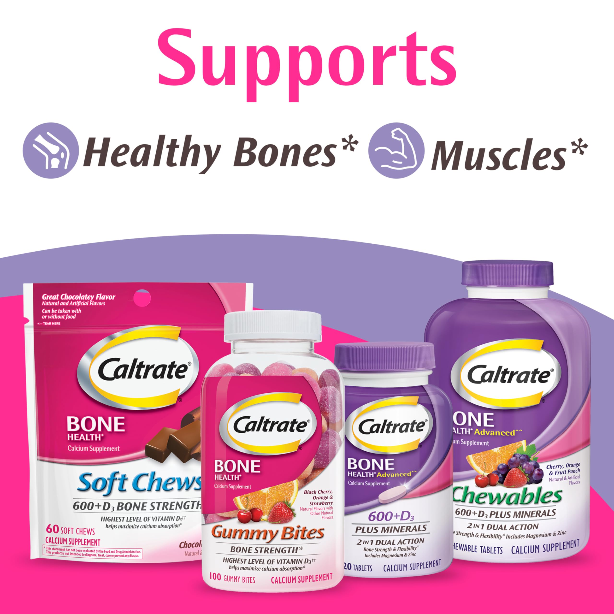 Caltrate 600 Plus D3 Minerals Calcium & Vitamin D Tablets – 120 ct