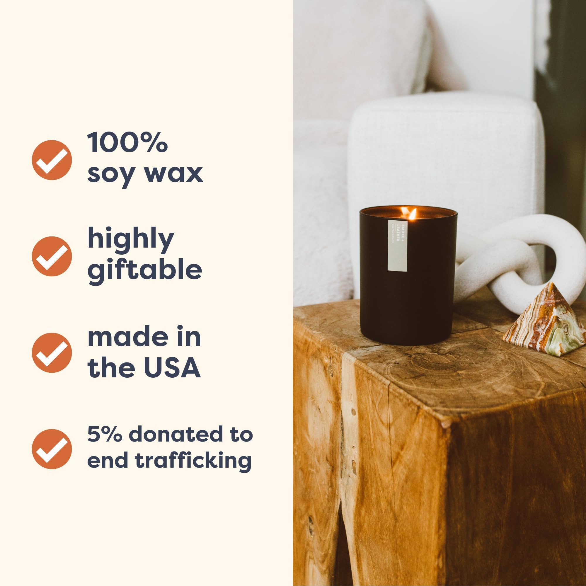 Calyan Wax Co Desert & Agave Candle - 75 Hr Burn | Non-Toxic Soy