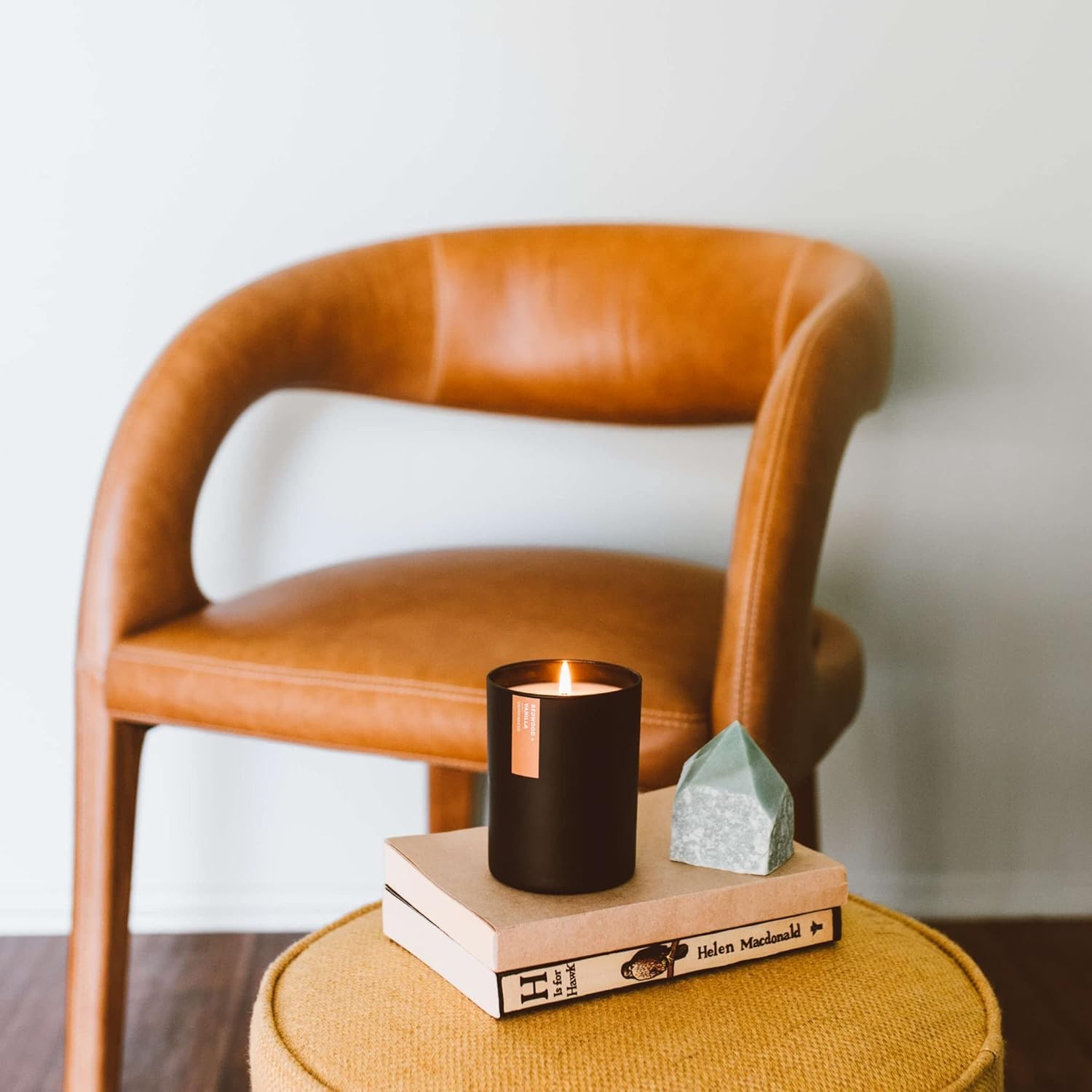 Calyan Wax Co. Oakmoss & Amber Candle – 75 Hour Burn | Non-Toxic Soy | Black Tumbler Jar | 10.2oz