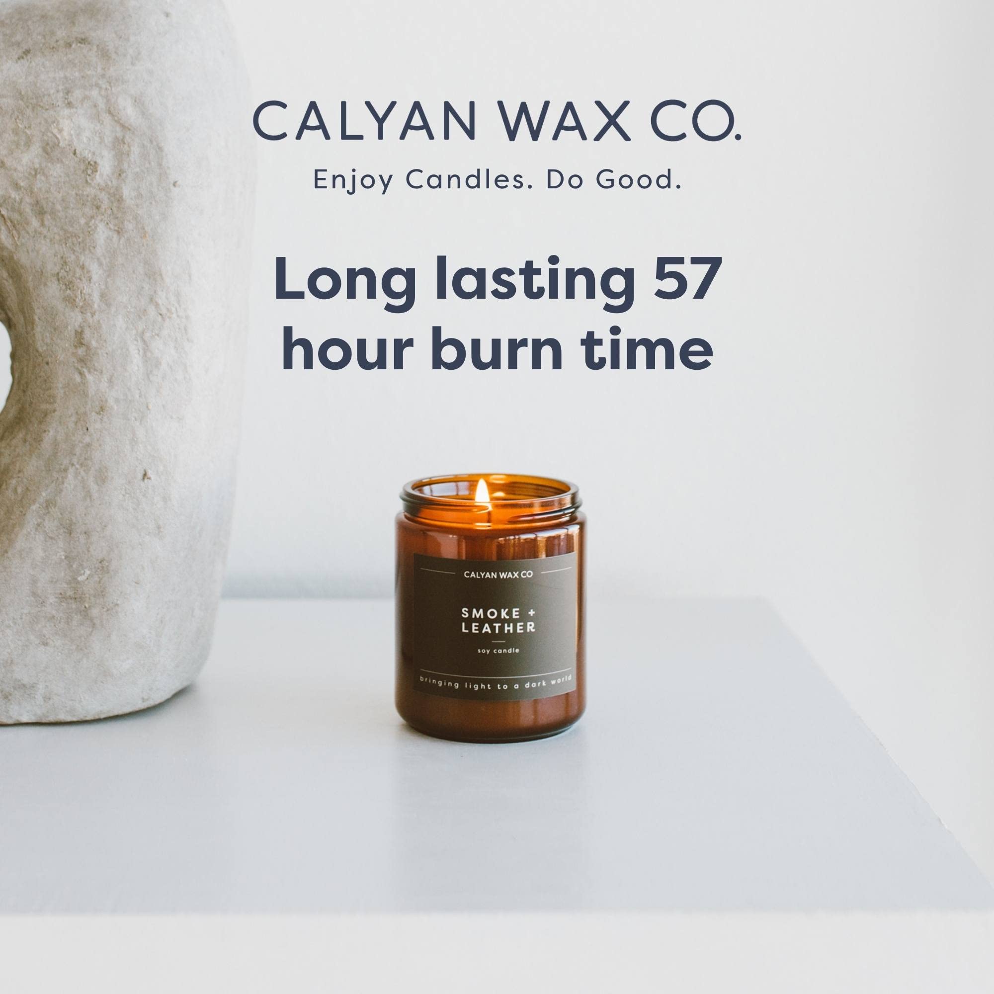 Calyan Wax Co. Cedar & Tobacco Candle - 57 Hour Burn, 7.2oz