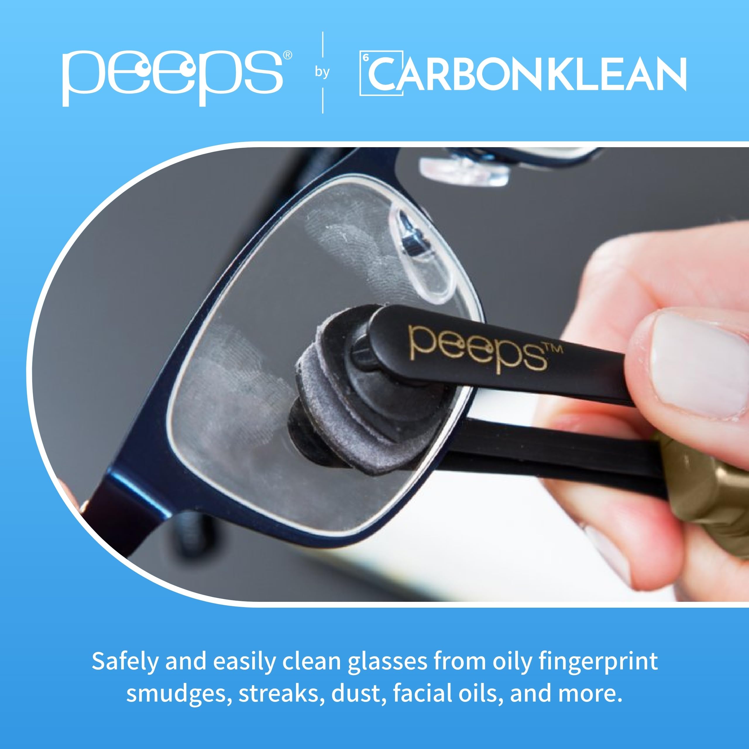 CarbonKlean Peeps Glasses Cleaner - Pink Carbon Microfiber Lens Cleaner for Eyeglasses, Reading Glasses & More | 2 Count