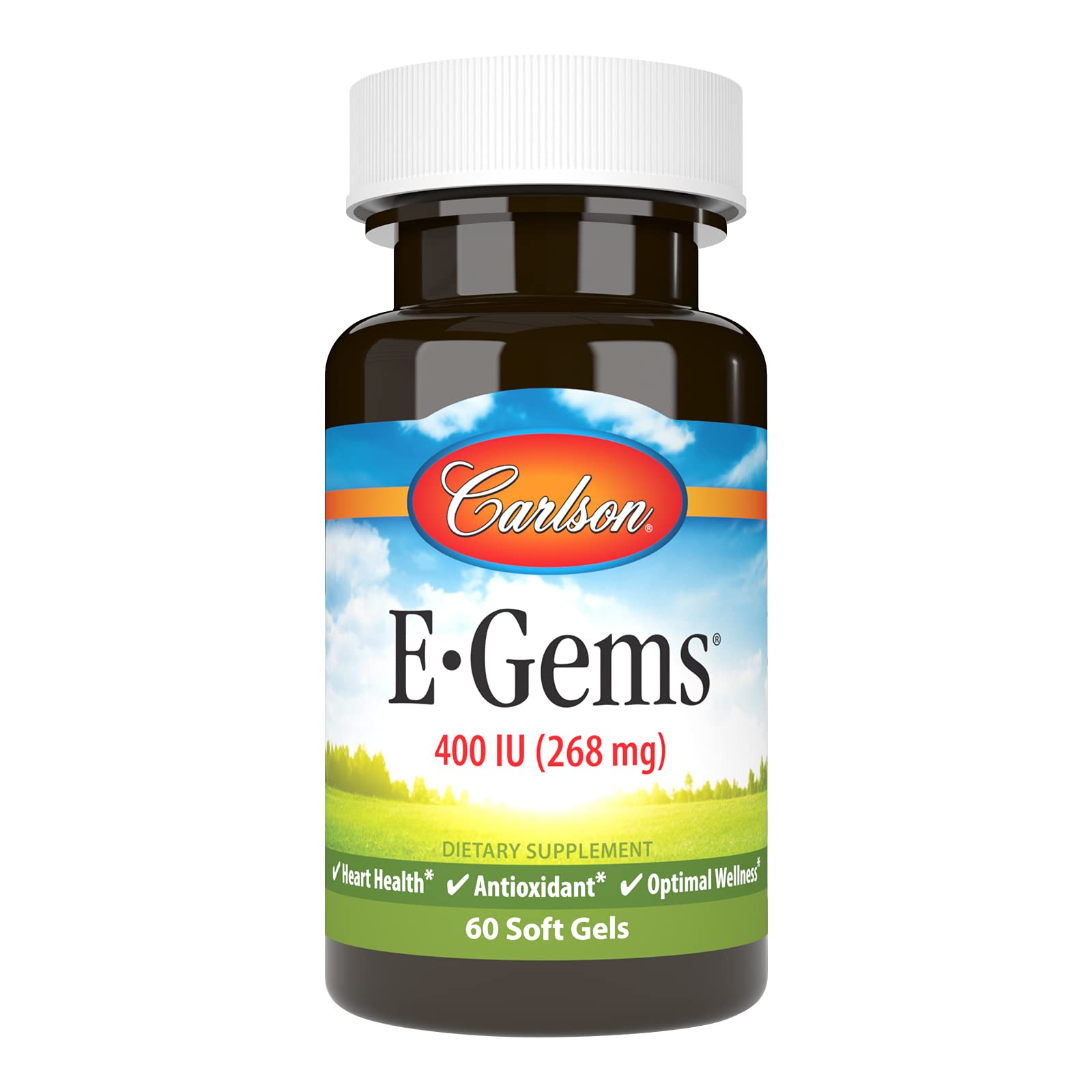 Carlson Labs E-Gems Natural Vitamin E 400 IU | 60 Softgels