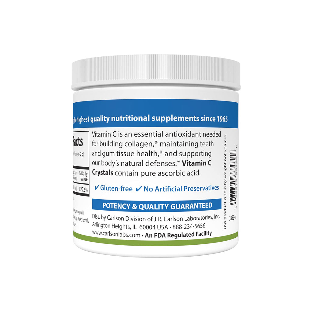 Carlson Labs Non GMO Vitamin C Crystals, 6 Ounce