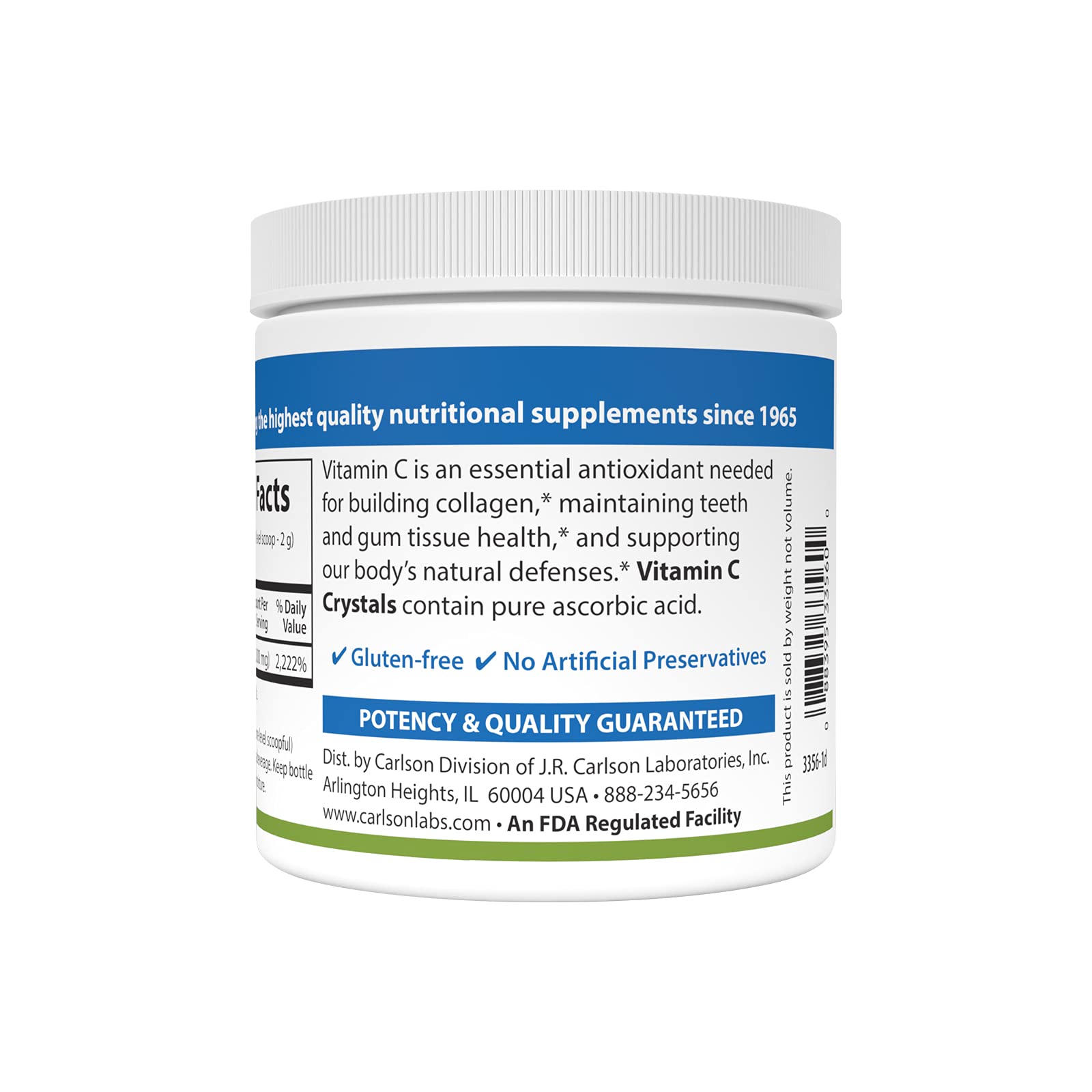 Carlson Labs Non GMO Vitamin C Crystals, 6 Ounce