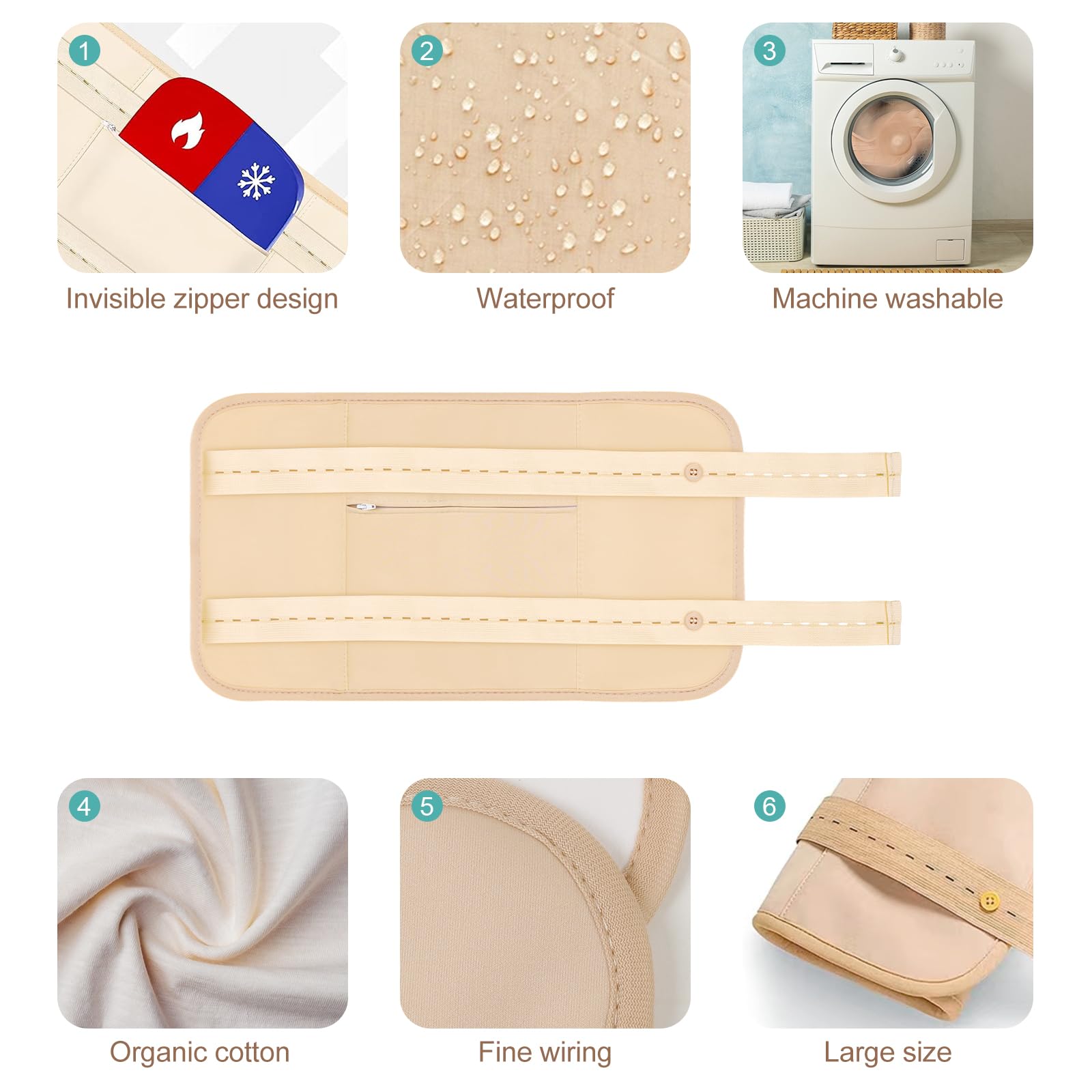 12 Pcs Castor Oil Pack Wraps – Organic Cotton Flannel Castor Oil Packs for Stomach & Body